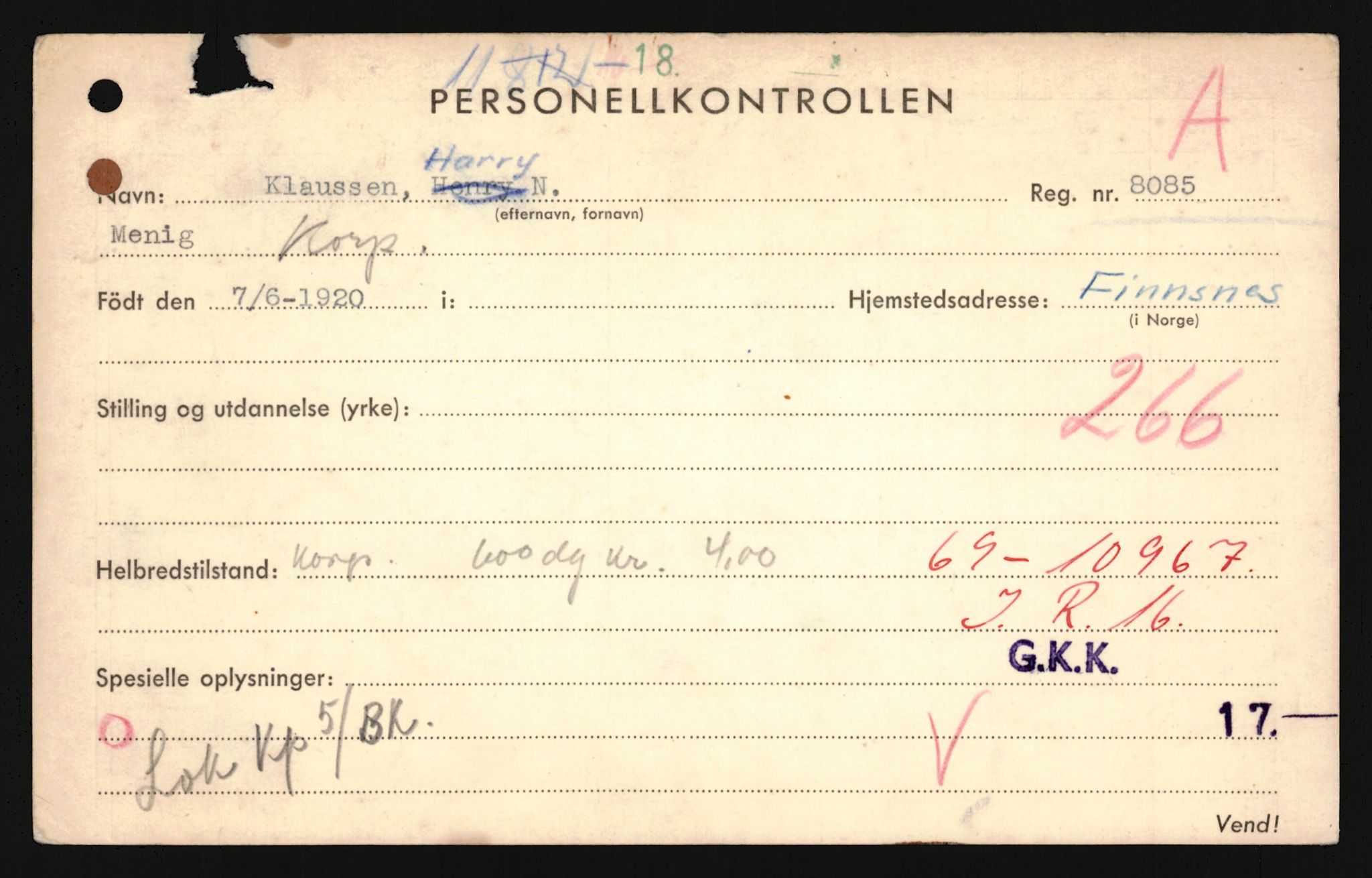 Forsvaret, Troms infanteriregiment nr. 16, AV/RA-RAFA-3146/P/Pa/L0024/0002: Rulleblad / Rulleblad for regimentets menige mannskaper, årsklasse 1941, 1941, p. 240