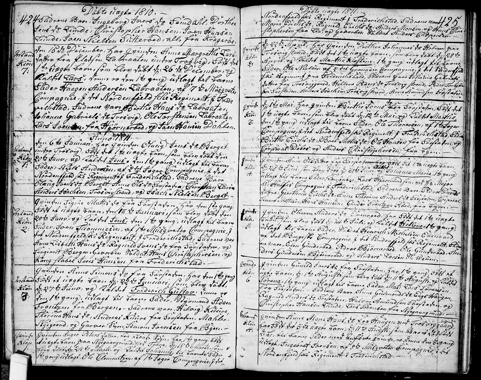 Glemmen prestekontor Kirkebøker, AV/SAO-A-10908/F/Fa/L0003: Parish register (official) no. 3, 1803-1815, p. 424-425