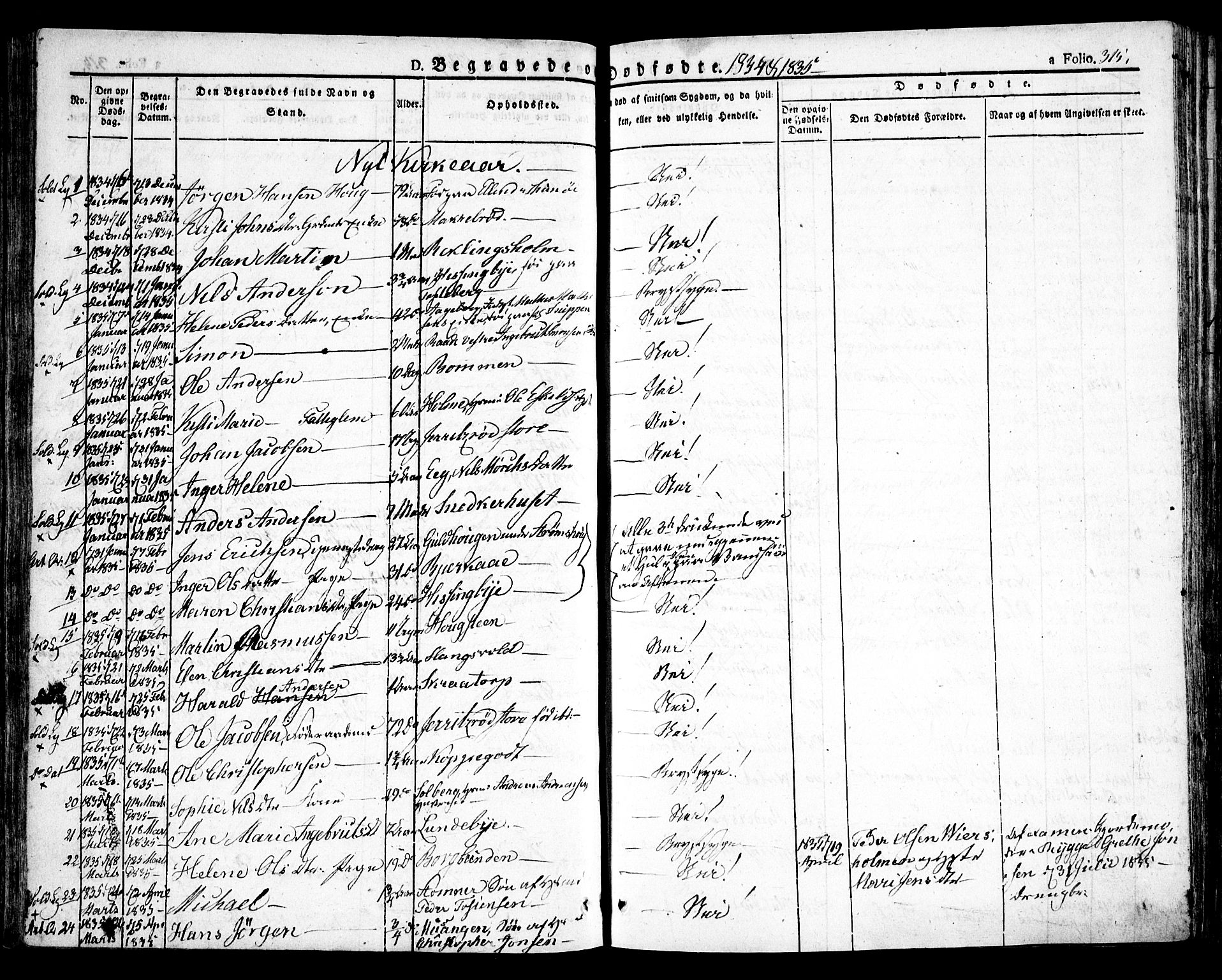 Råde prestekontor kirkebøker, SAO/A-2009/F/Fa/L0005: Parish register (official) no. 5, 1830-1853, p. 315