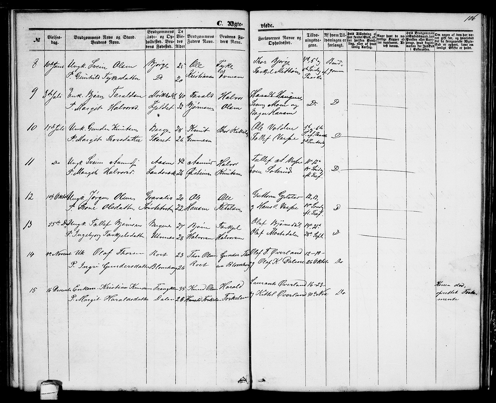 Seljord kirkebøker, SAKO/A-20/G/Ga/L0003: Parish register (copy) no. I 3, 1866-1873, p. 106