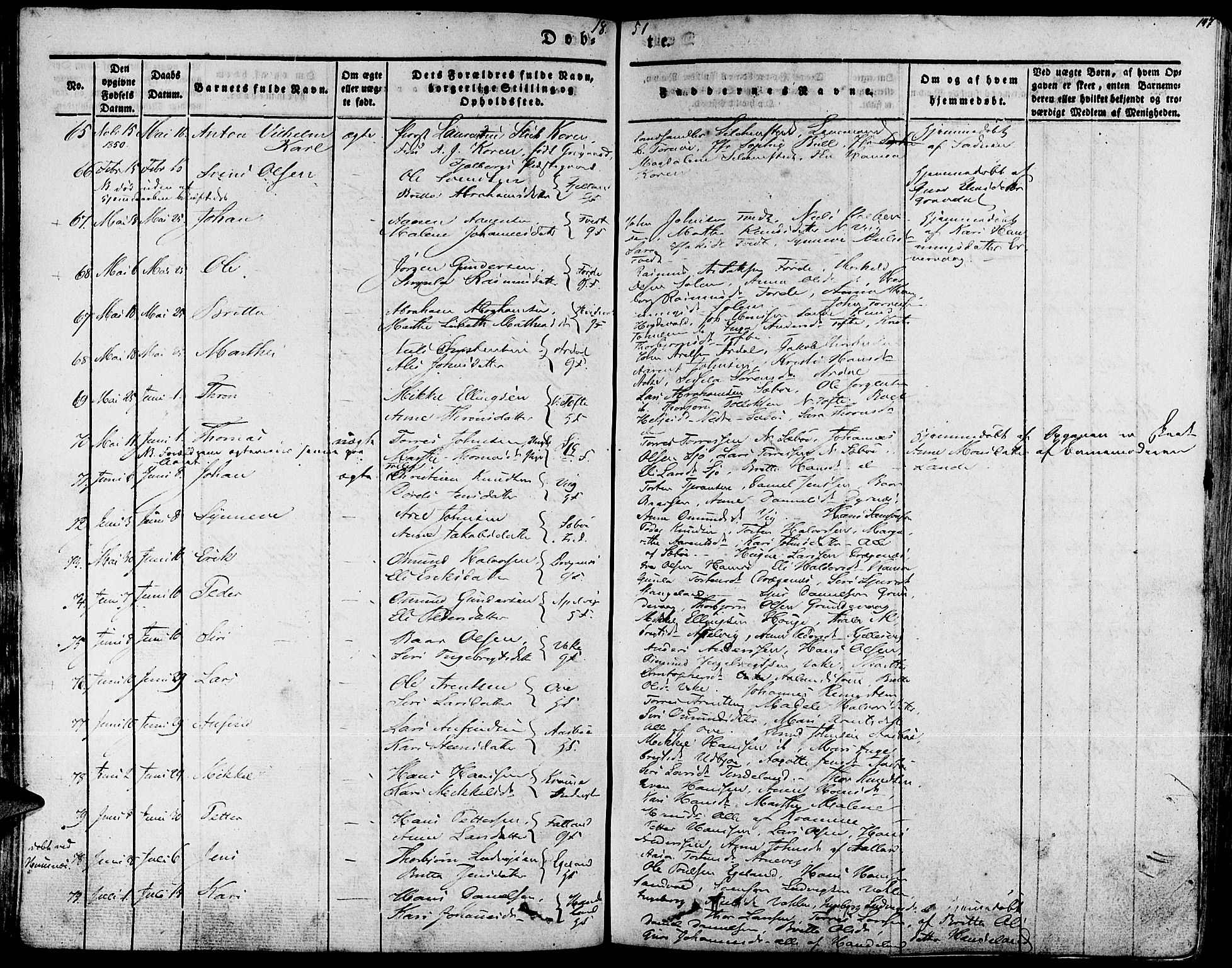 Fjelberg sokneprestembete, SAB/A-75201/H/Haa: Parish register (official) no. A 6, 1835-1851, p. 147