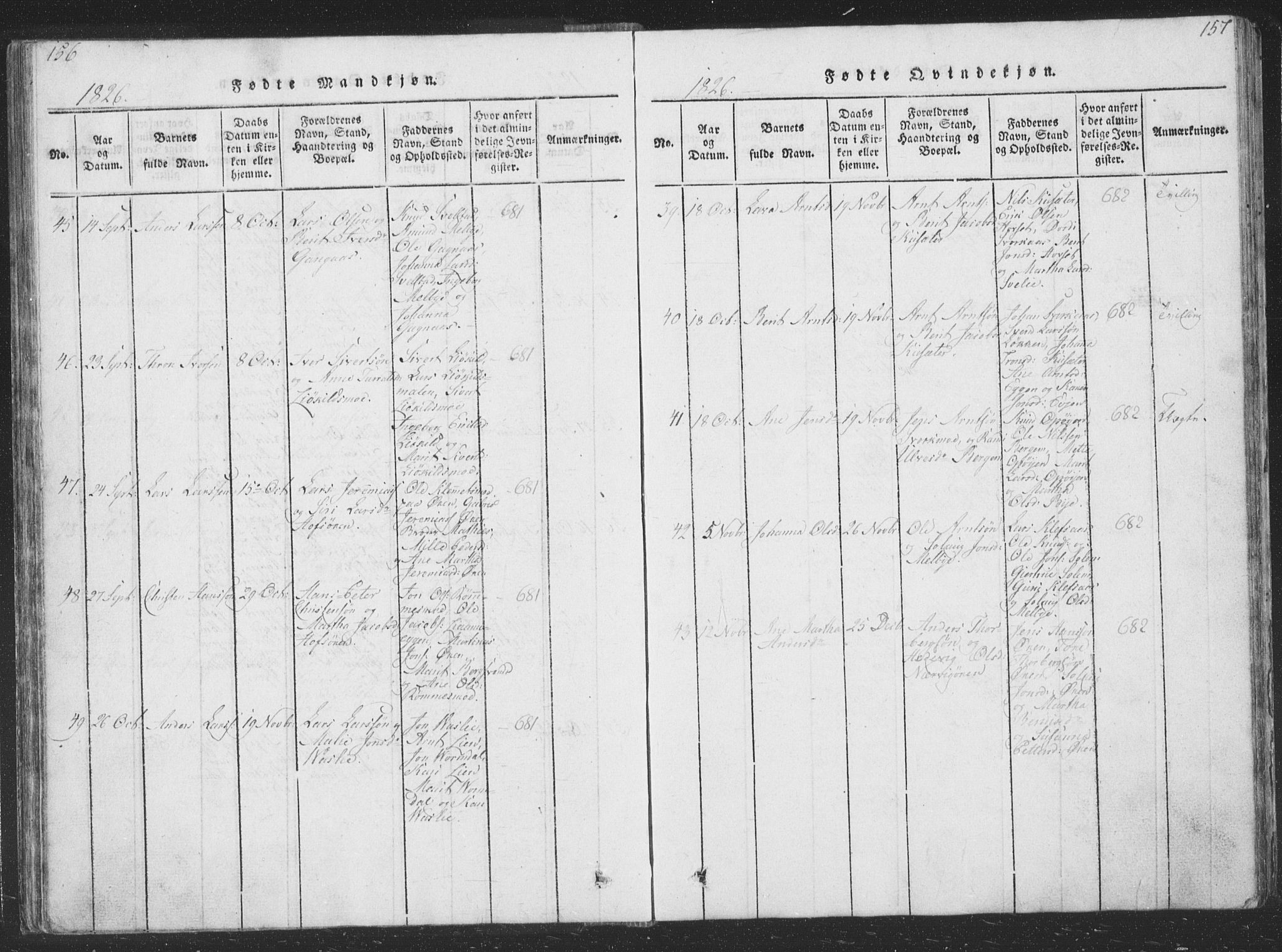 Ministerialprotokoller, klokkerbøker og fødselsregistre - Sør-Trøndelag, SAT/A-1456/668/L0816: Parish register (copy) no. 668C05, 1816-1893, p. 156-157
