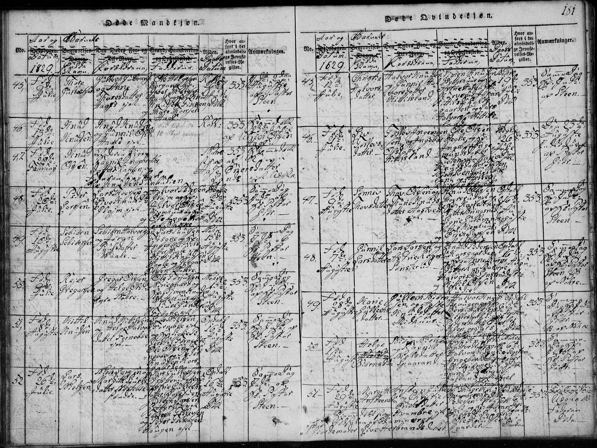 Rollag kirkebøker, SAKO/A-240/G/Ga/L0001: Parish register (copy) no. I 1, 1814-1831, p. 181