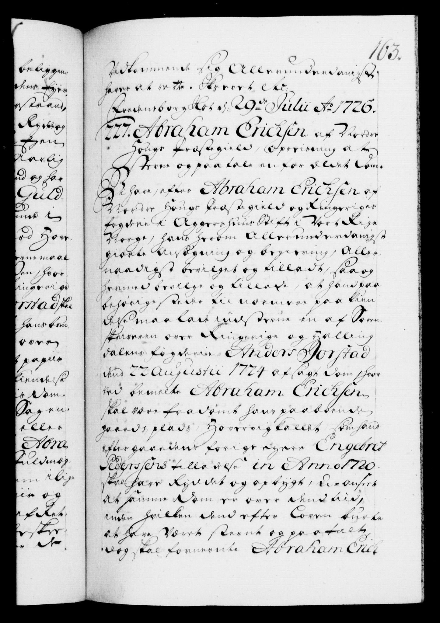 Danske Kanselli 1572-1799, RA/EA-3023/F/Fc/Fca/Fcaa/L0025: Norske registre, 1726-1728, p. 163a