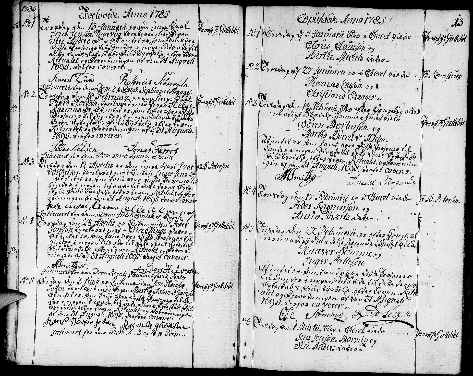 Domkirken sokneprestkontor, SAST/A-101812/001/30/30BA/L0006: Parish register (official) no. A 6, 1783-1815, p. 13