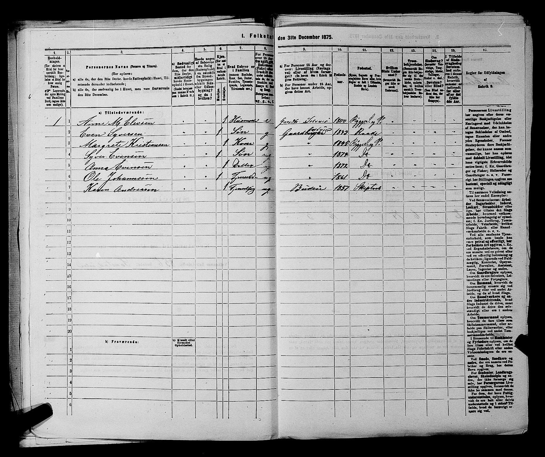 RA, 1875 census for 0136P Rygge, 1875, p. 811