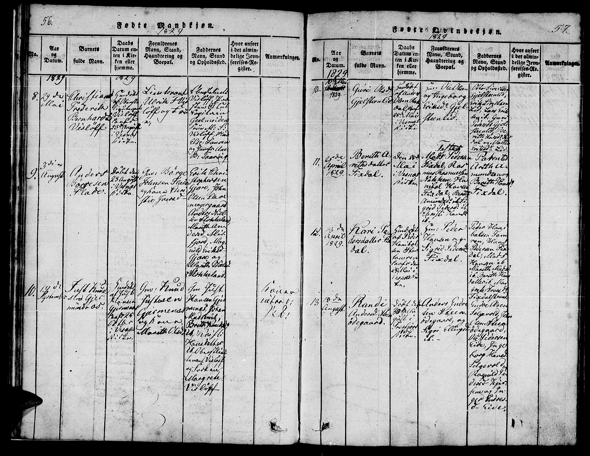 Ministerialprotokoller, klokkerbøker og fødselsregistre - Møre og Romsdal, AV/SAT-A-1454/539/L0528: Parish register (official) no. 539A01, 1818-1847, p. 56-57