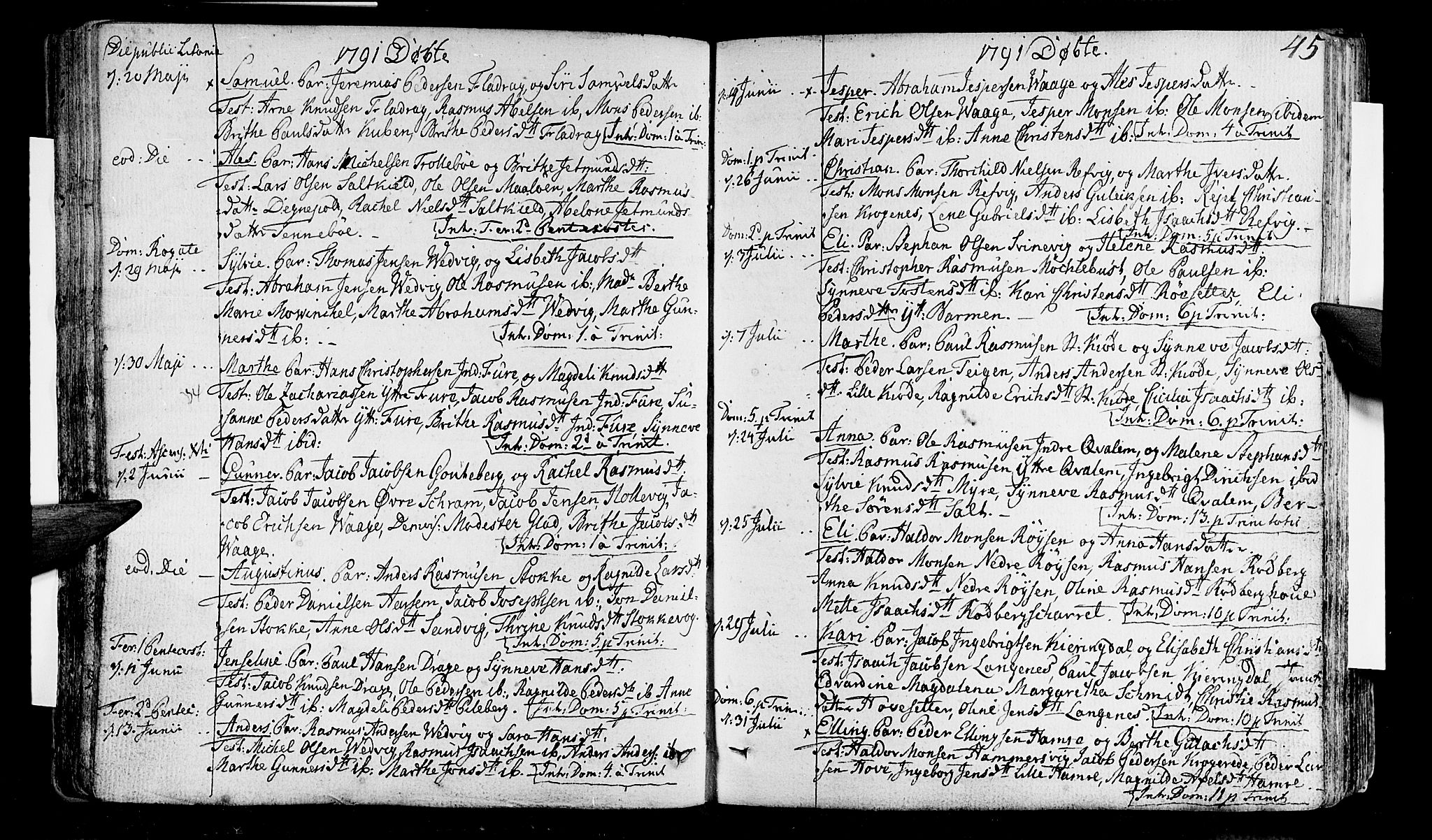 Selje sokneprestembete, AV/SAB-A-99938/H/Ha/Haa/Haaa: Parish register (official) no. A 6, 1782-1806, p. 45