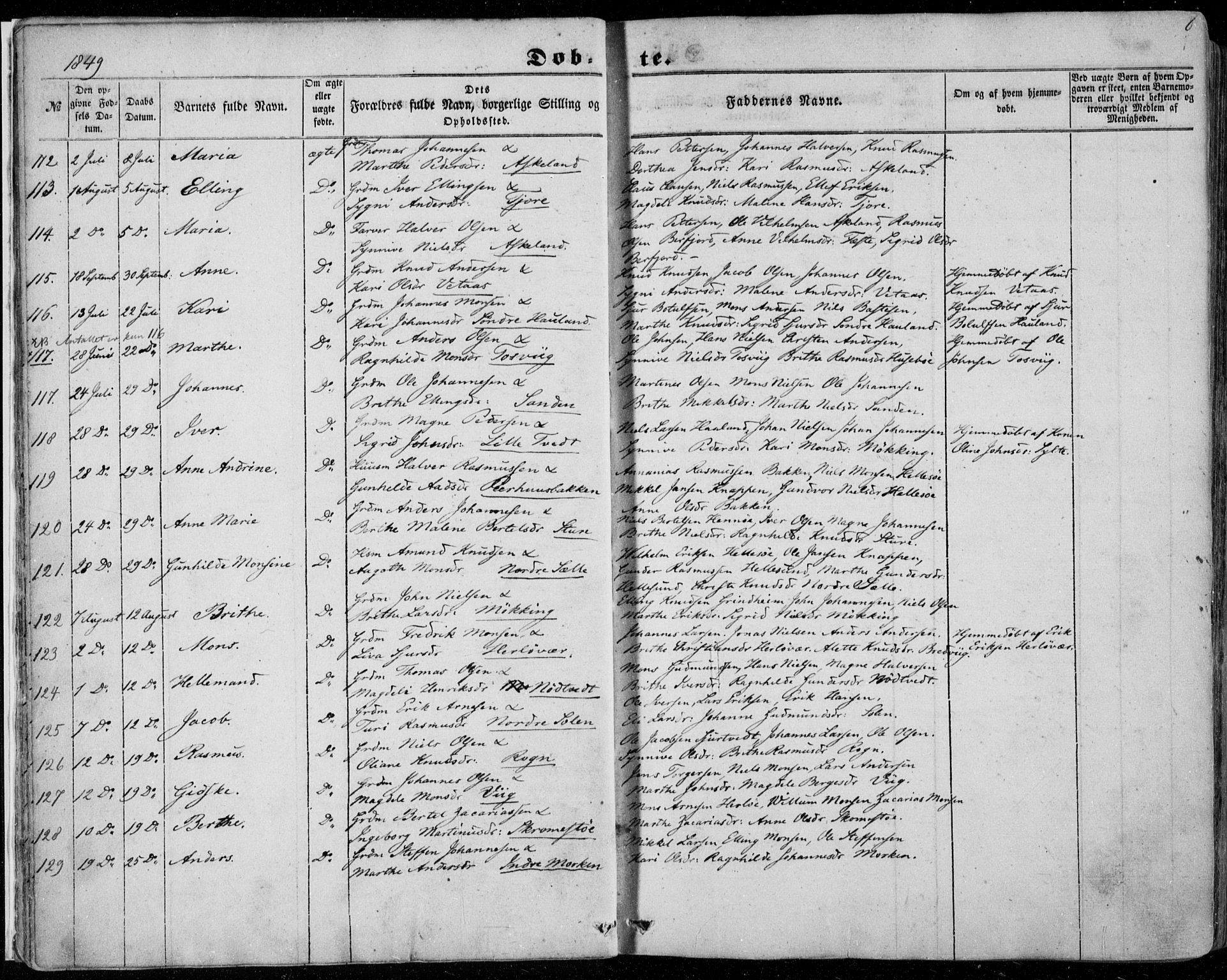 Manger sokneprestembete, SAB/A-76801/H/Haa: Parish register (official) no. A 6, 1849-1859, p. 8