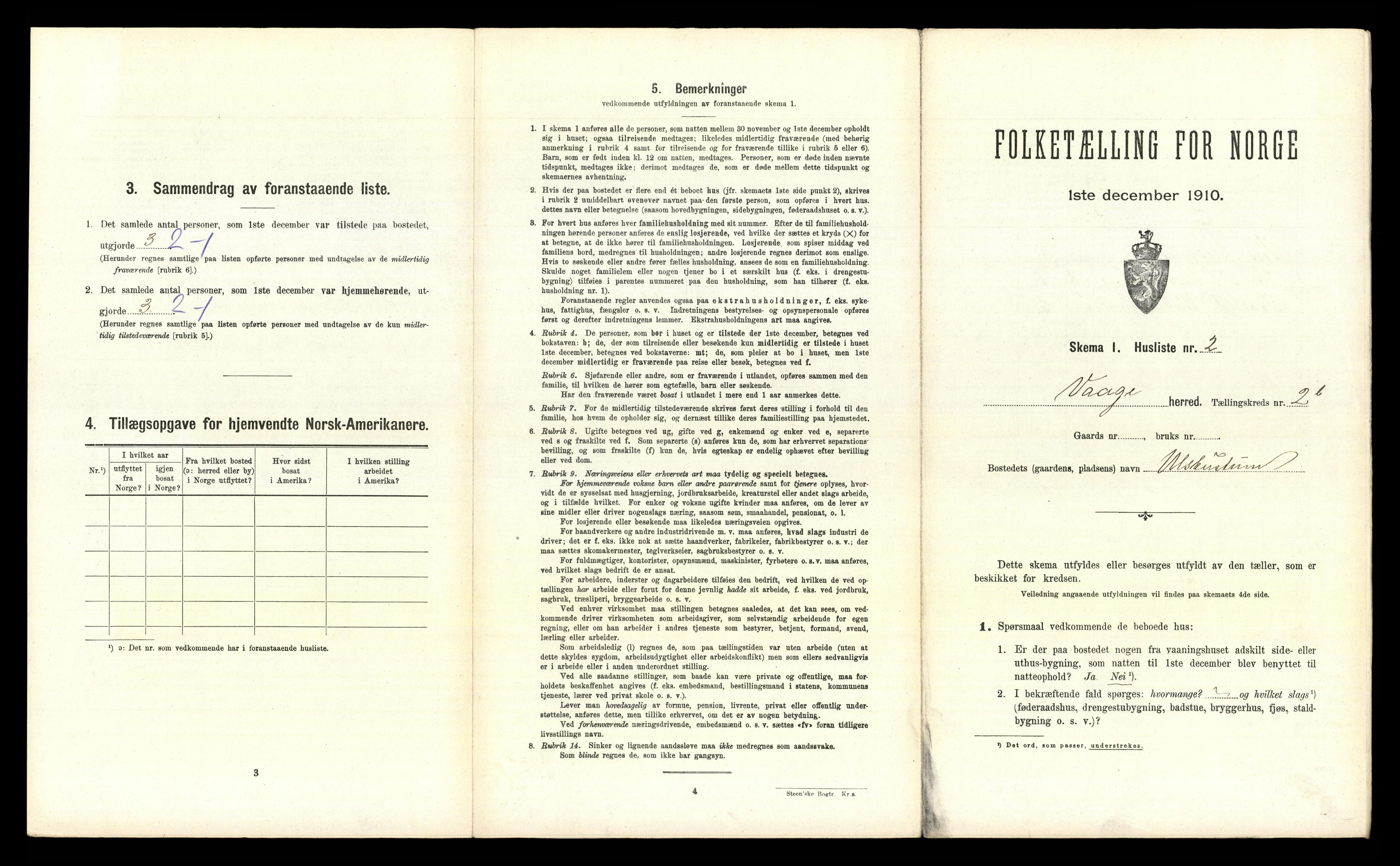 RA, 1910 census for Vågå, 1910, p. 861