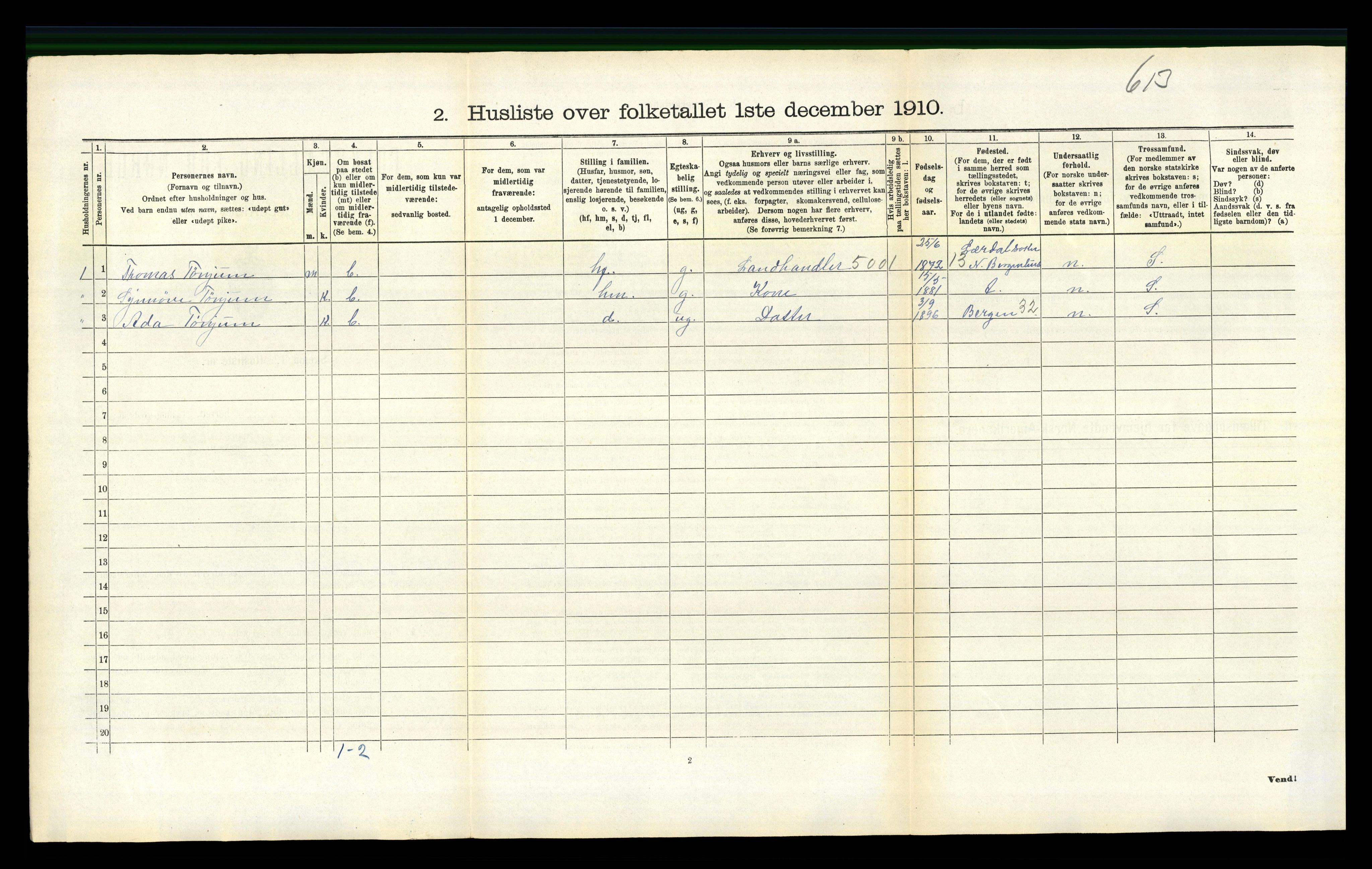 RA, 1910 census for Jondal, 1910, p. 269