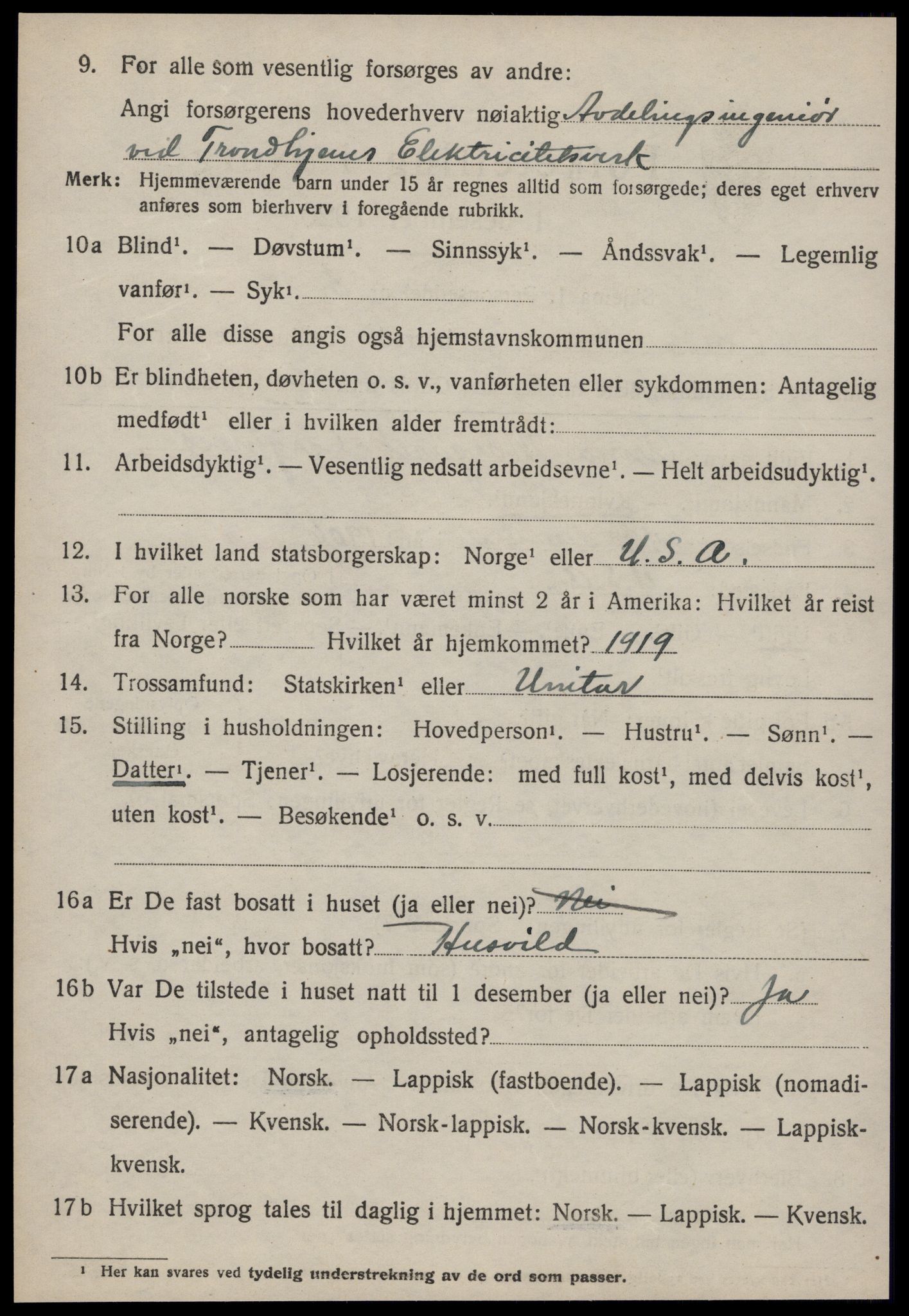 SAT, 1920 census for Strinda, 1920, p. 5641
