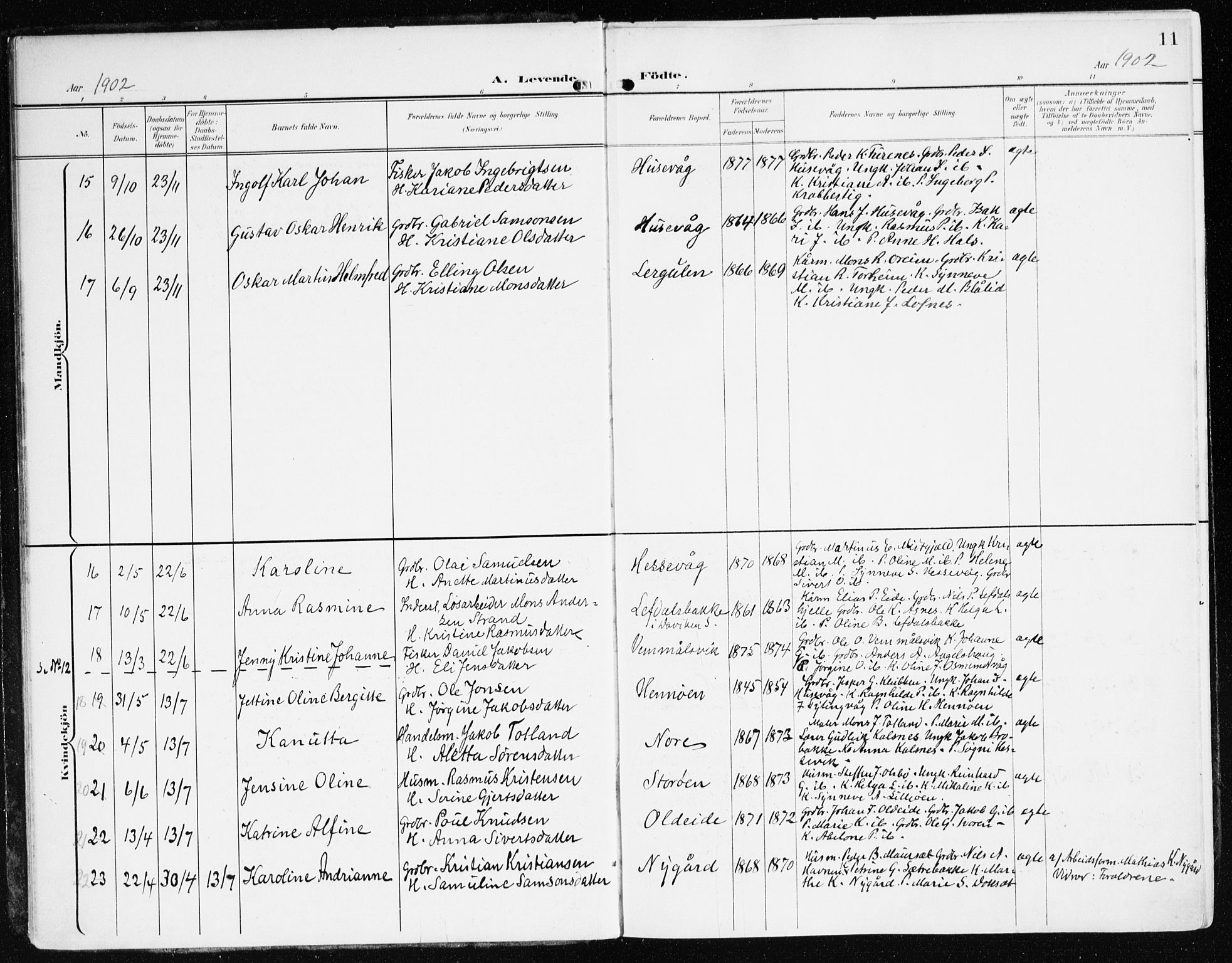 Davik sokneprestembete, AV/SAB-A-79701/H/Haa/Haad/L0002: Parish register (official) no. D 2, 1901-1930, p. 11