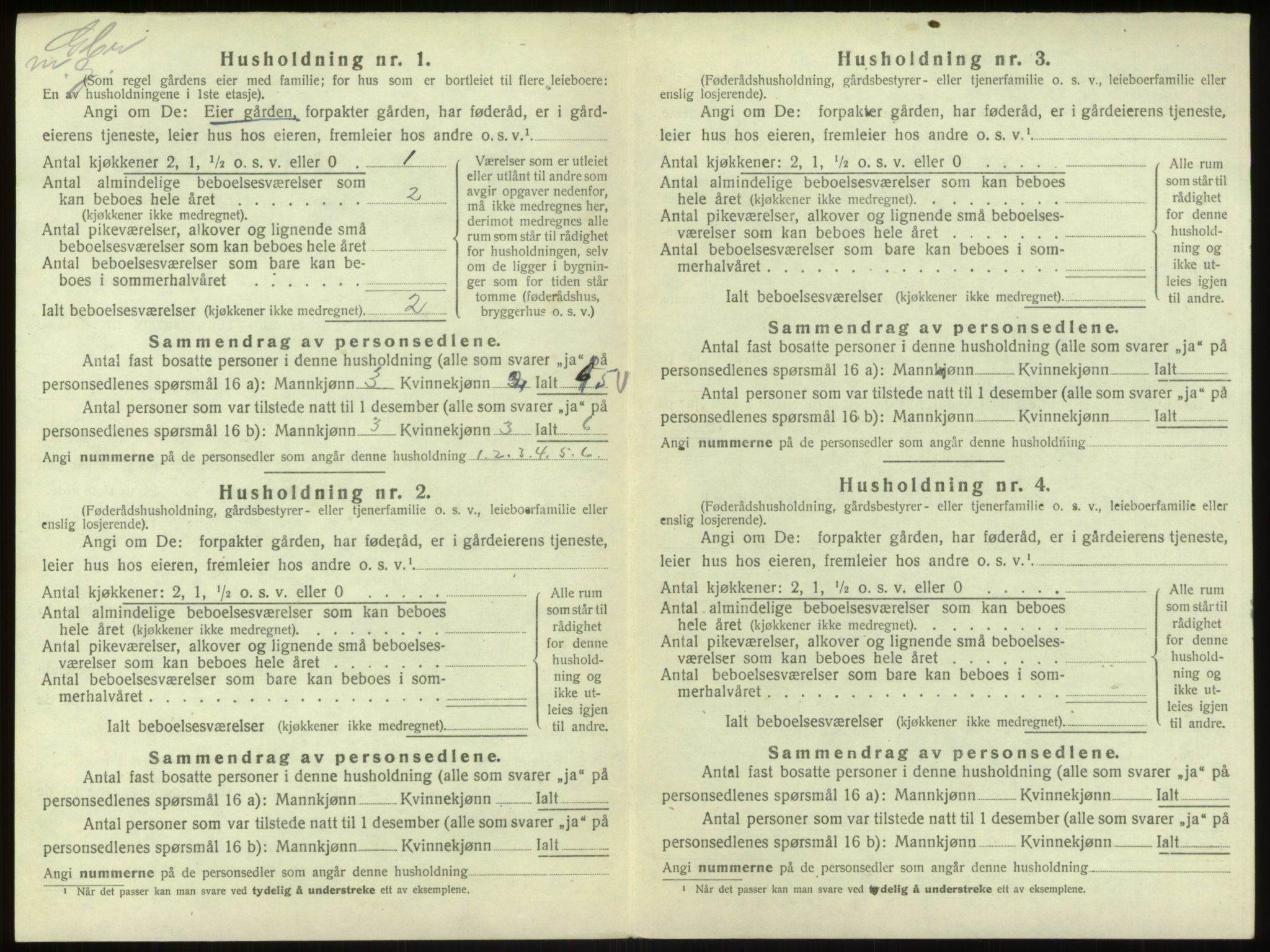 SAB, 1920 census for Hosanger, 1920, p. 712