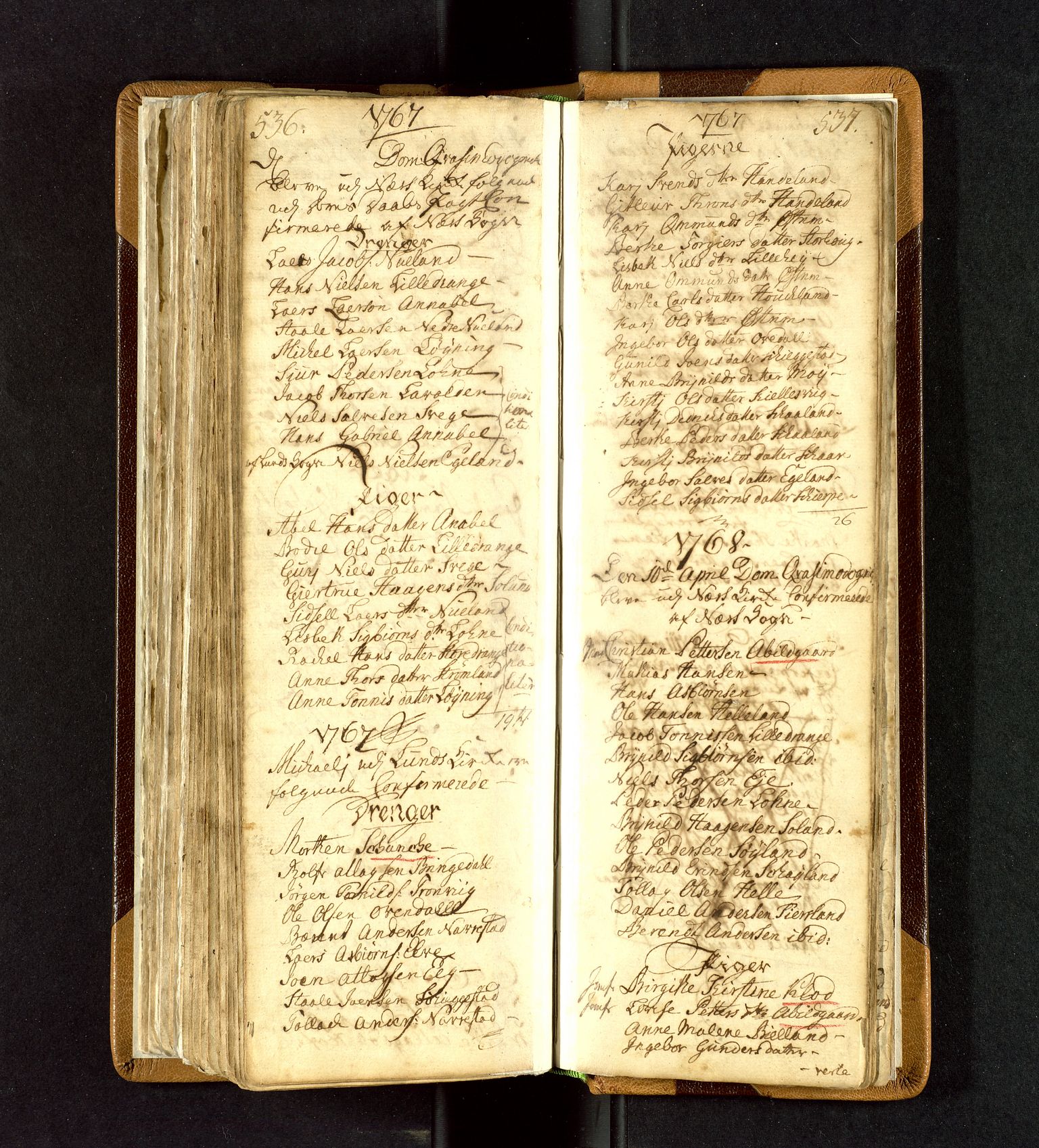 Lund sokneprestkontor, SAST/A-101809/S06/L0003: Parish register (official) no. A 3, 1761-1801, p. 536-537