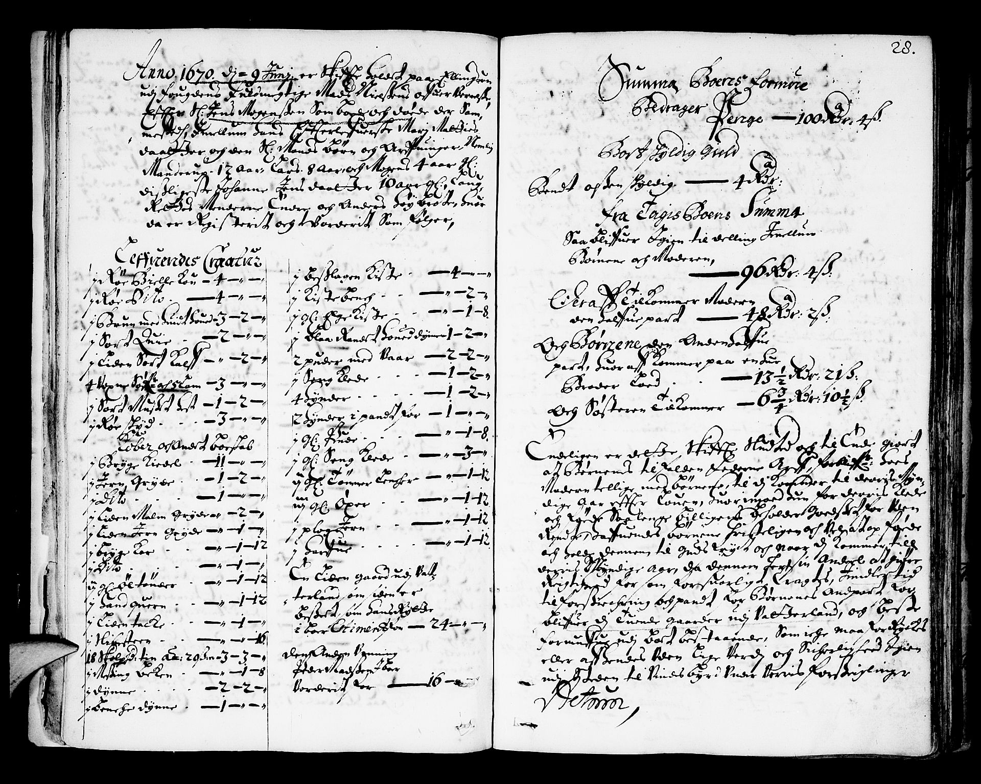 Aker sorenskriveri, AV/SAO-A-10895/H/Hb/L0002: Skifteprotokoll, 1670-1683, p. 27b-28a