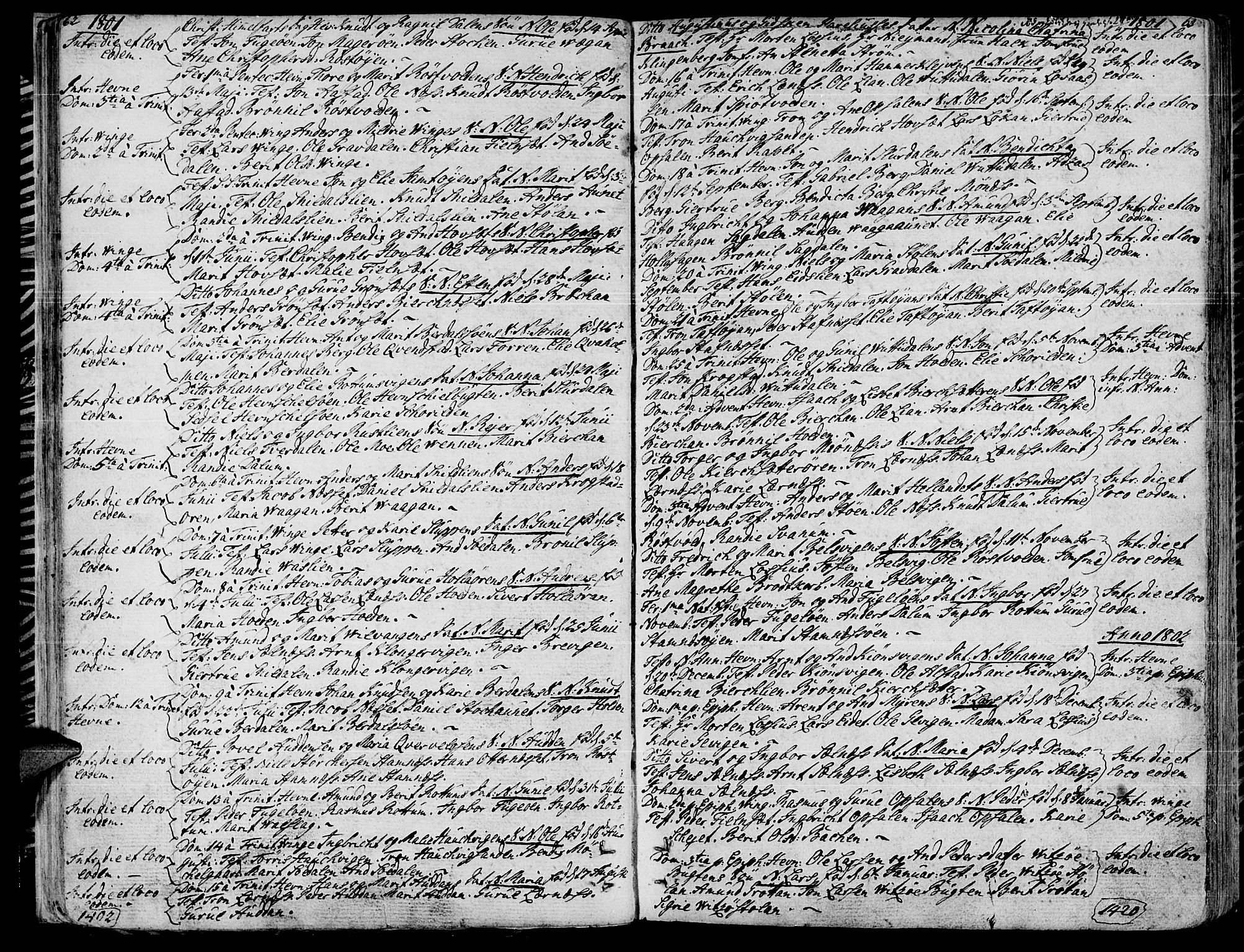 Ministerialprotokoller, klokkerbøker og fødselsregistre - Sør-Trøndelag, SAT/A-1456/630/L0490: Parish register (official) no. 630A03, 1795-1818, p. 62-63