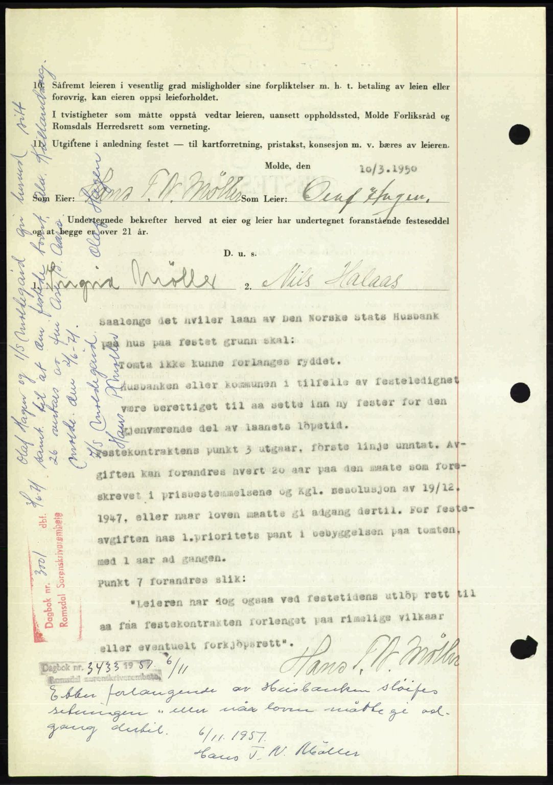 Romsdal sorenskriveri, AV/SAT-A-4149/1/2/2C: Mortgage book no. A32, 1950-1950, Diary no: : 837/1950