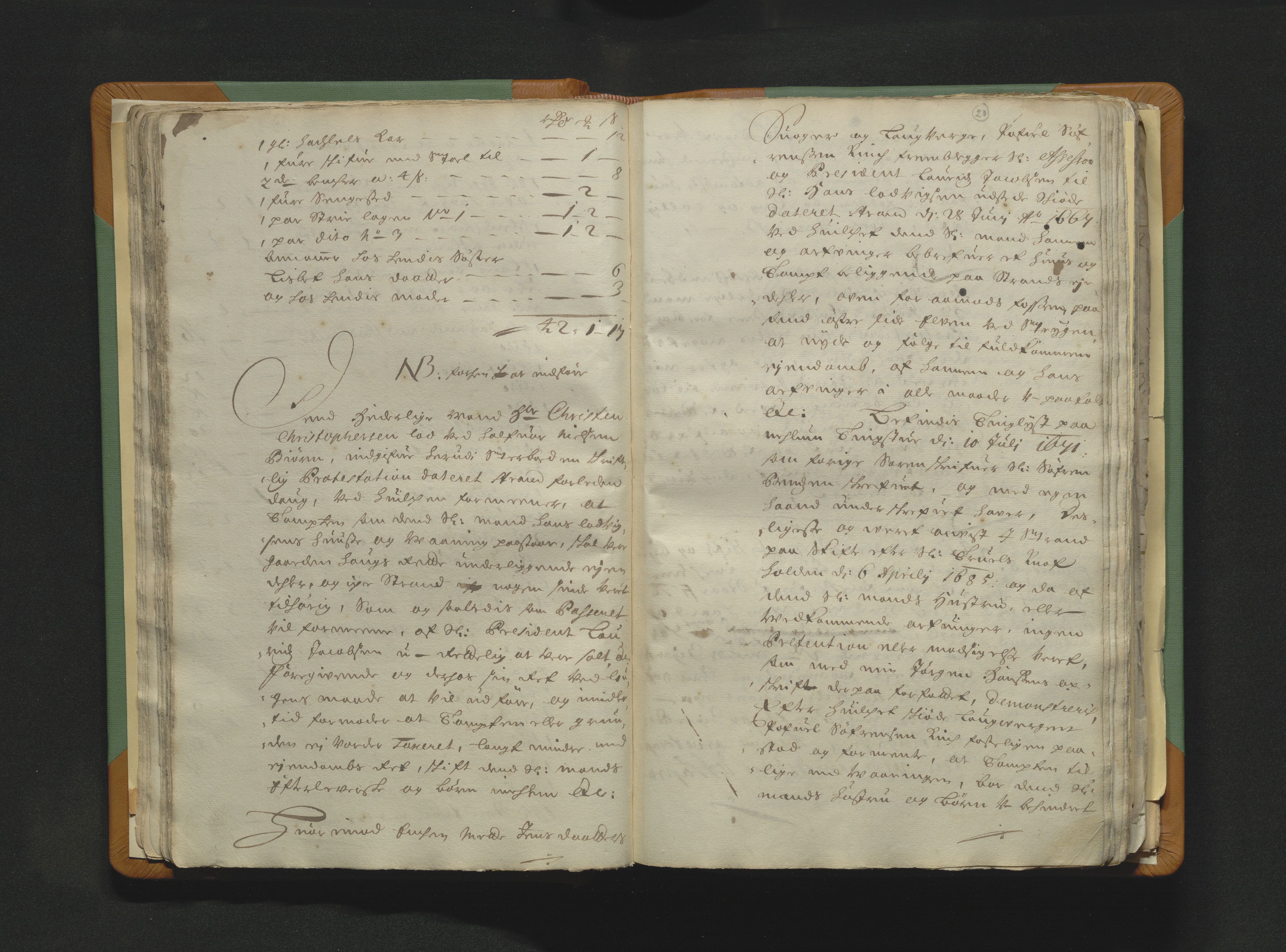 Eiker, Modum og Sigdal sorenskriveri, AV/SAKO-A-123/H/Hb/Hba/L0002b: Skifteprotokoll, 1678-1696, p. 22b-23a