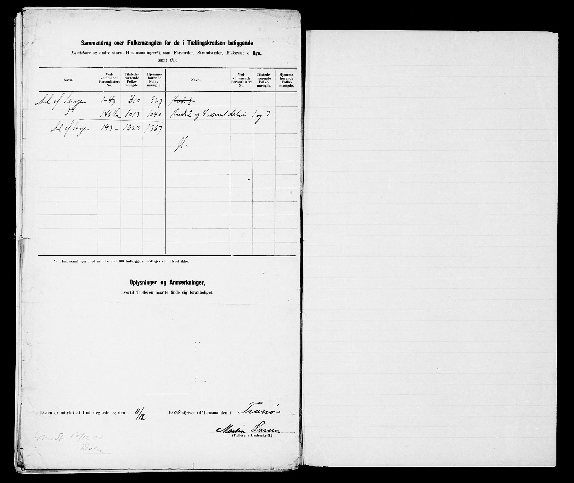 SATØ, 1900 census for Tranøy, 1900, p. 14