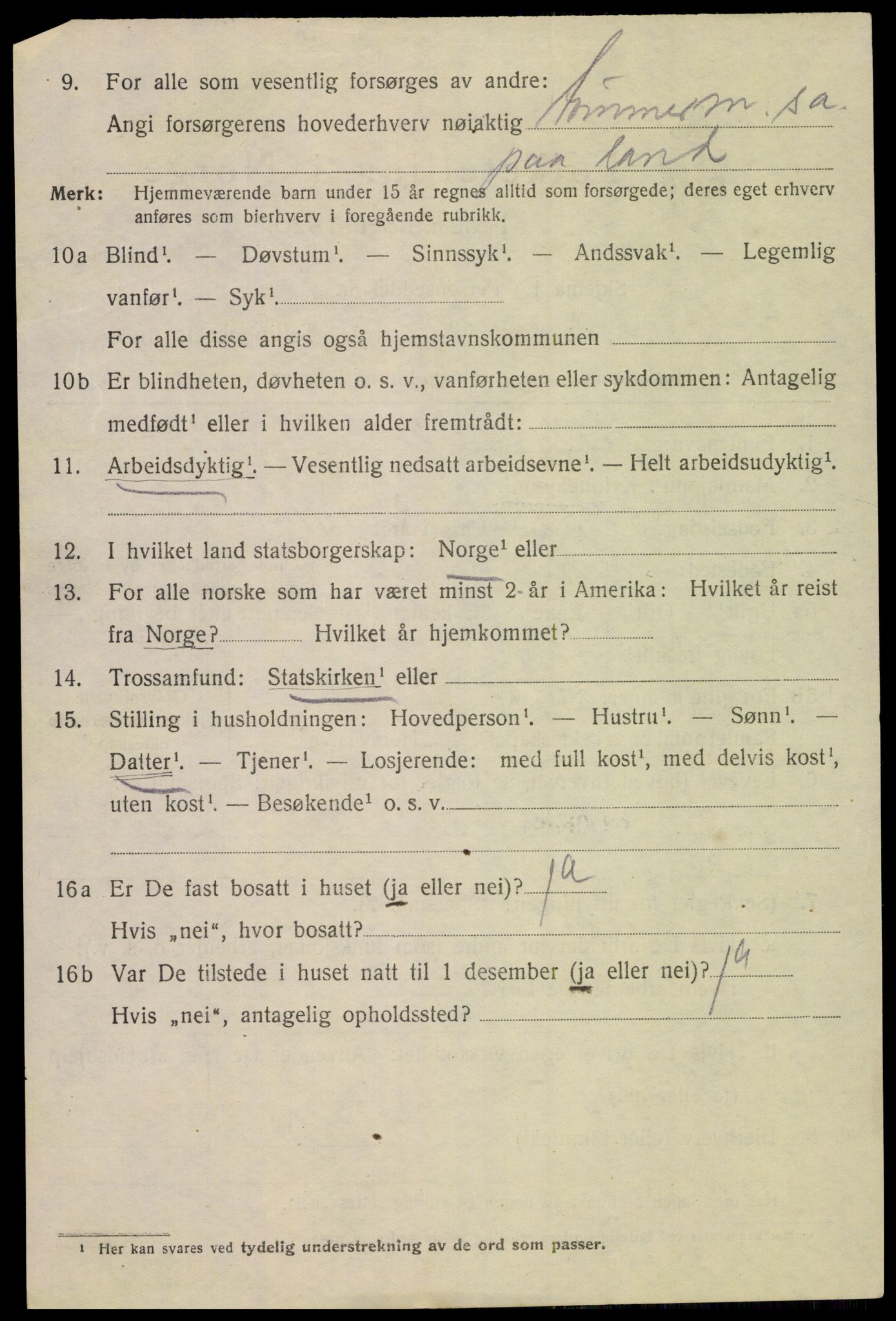 SAK, 1920 census for Mandal, 1920, p. 6998