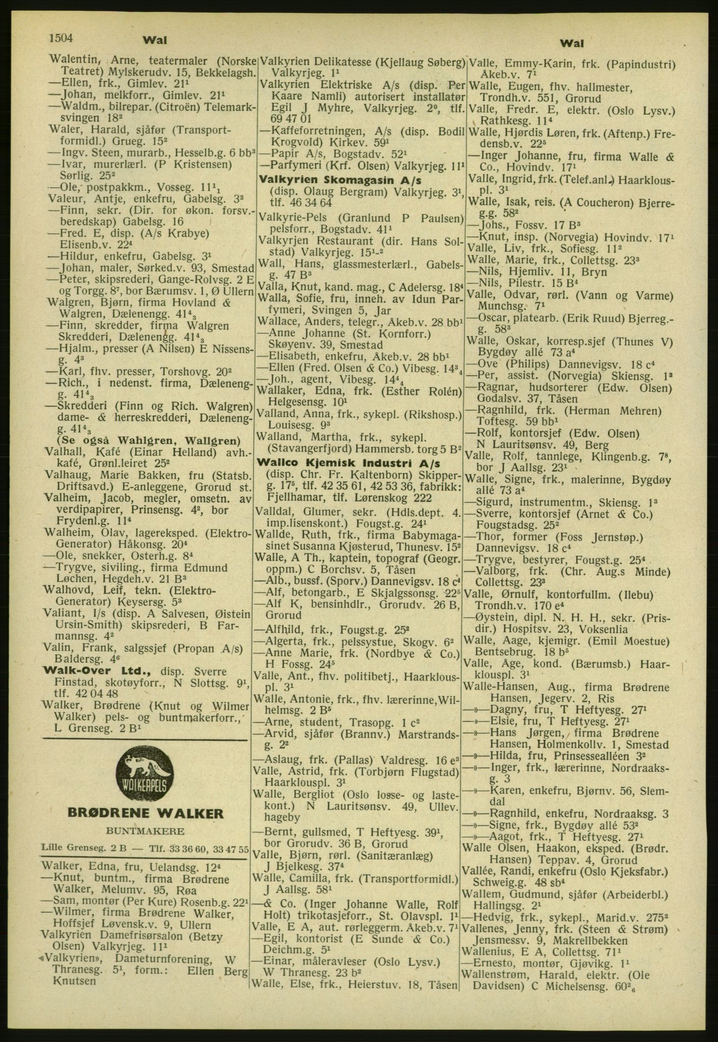 Kristiania/Oslo adressebok, PUBL/-, 1952, p. 1504