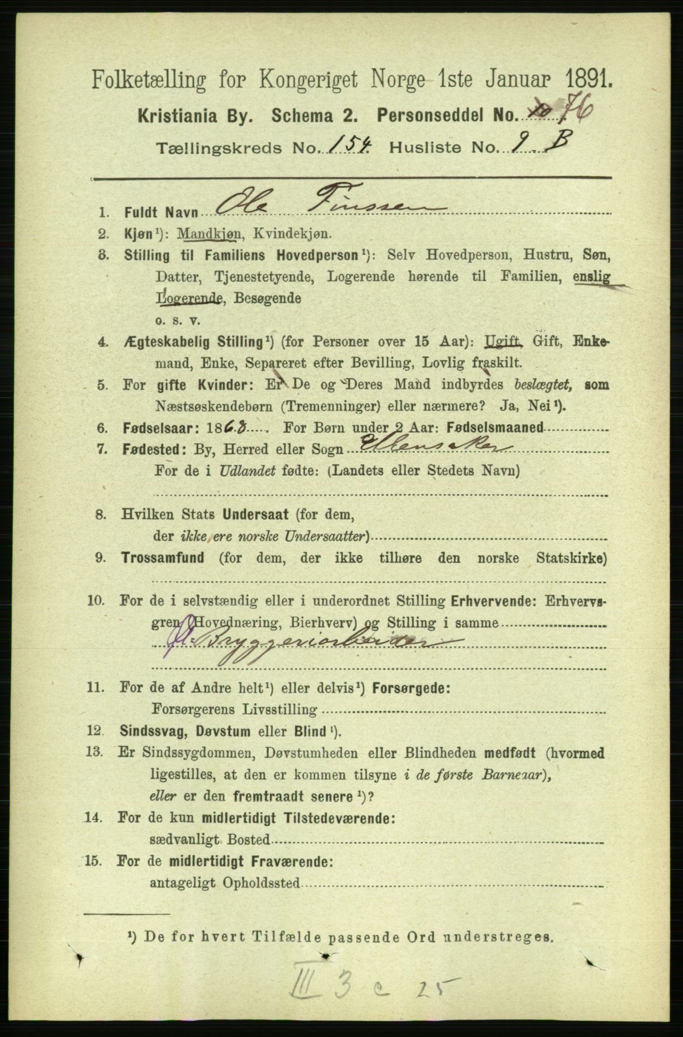 RA, 1891 census for 0301 Kristiania, 1891, p. 87711