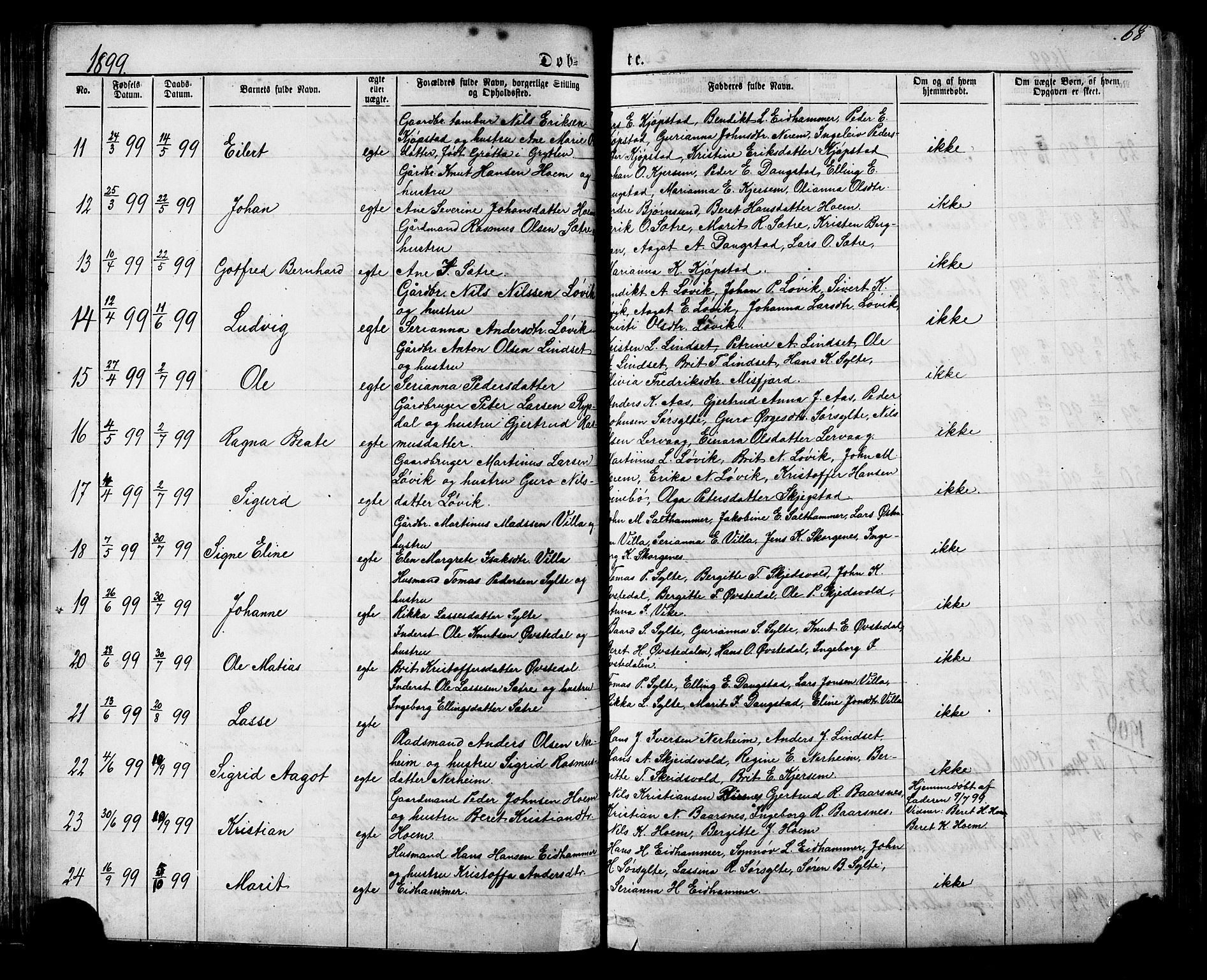 Ministerialprotokoller, klokkerbøker og fødselsregistre - Møre og Romsdal, AV/SAT-A-1454/541/L0547: Parish register (copy) no. 541C02, 1867-1921, p. 68