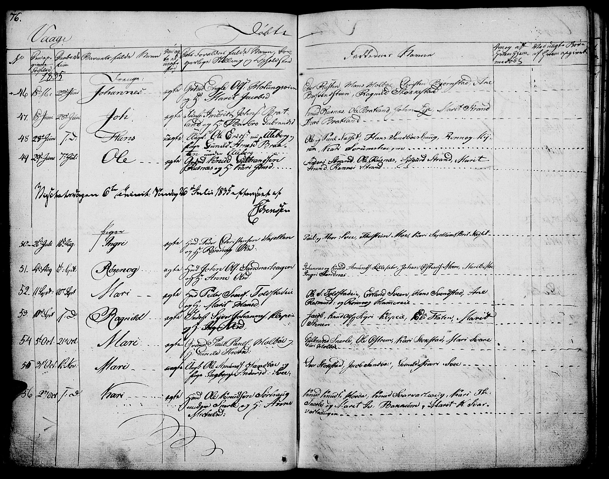 Vågå prestekontor, AV/SAH-PREST-076/H/Ha/Haa/L0004: Parish register (official) no. 4 /1, 1827-1842, p. 76