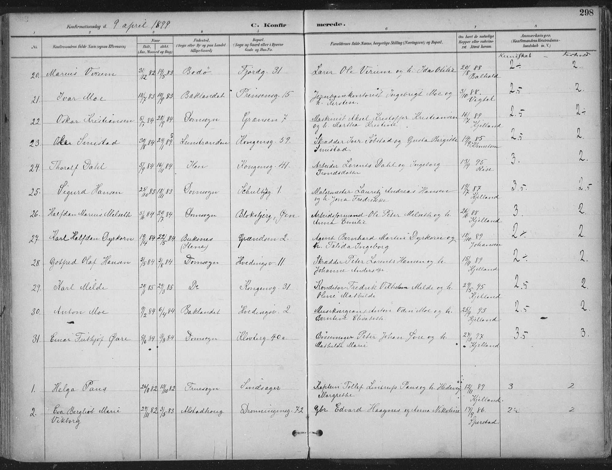 Ministerialprotokoller, klokkerbøker og fødselsregistre - Sør-Trøndelag, SAT/A-1456/601/L0062: Parish register (official) no. 601A30, 1891-1911, p. 298