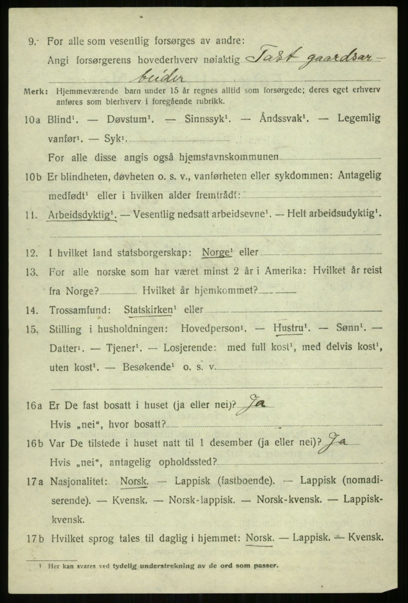 SATØ, 1920 census for Tromsøysund, 1920, p. 6873