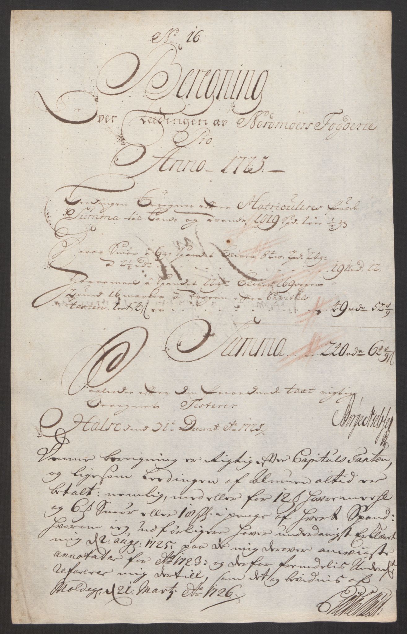 Rentekammeret inntil 1814, Reviderte regnskaper, Fogderegnskap, AV/RA-EA-4092/R56/L3758: Fogderegnskap Nordmøre, 1725, p. 160