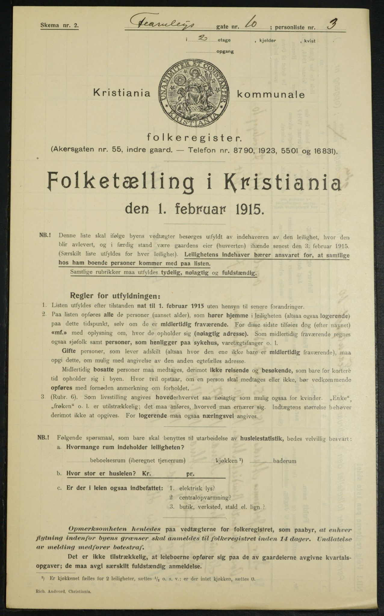OBA, Municipal Census 1915 for Kristiania, 1915, p. 23534