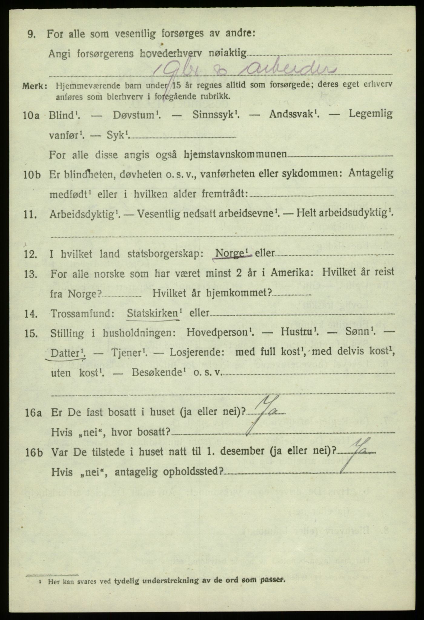 SAB, 1920 census for Fjell, 1920, p. 11567