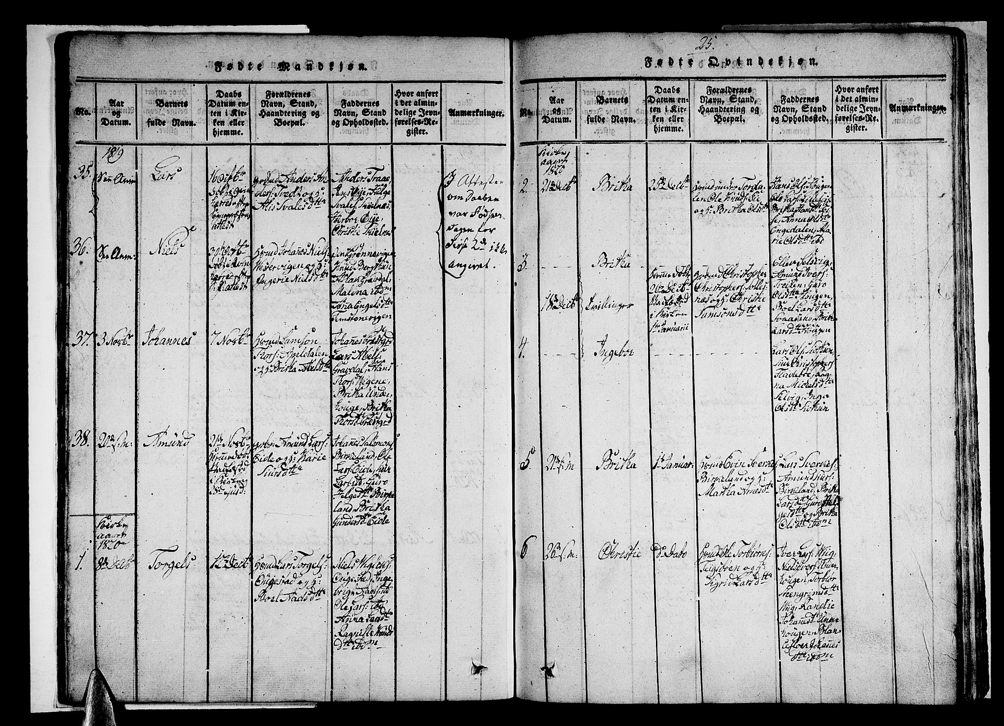 Strandebarm sokneprestembete, SAB/A-78401/H/Haa: Parish register (official) no. A 5, 1816-1826, p. 25