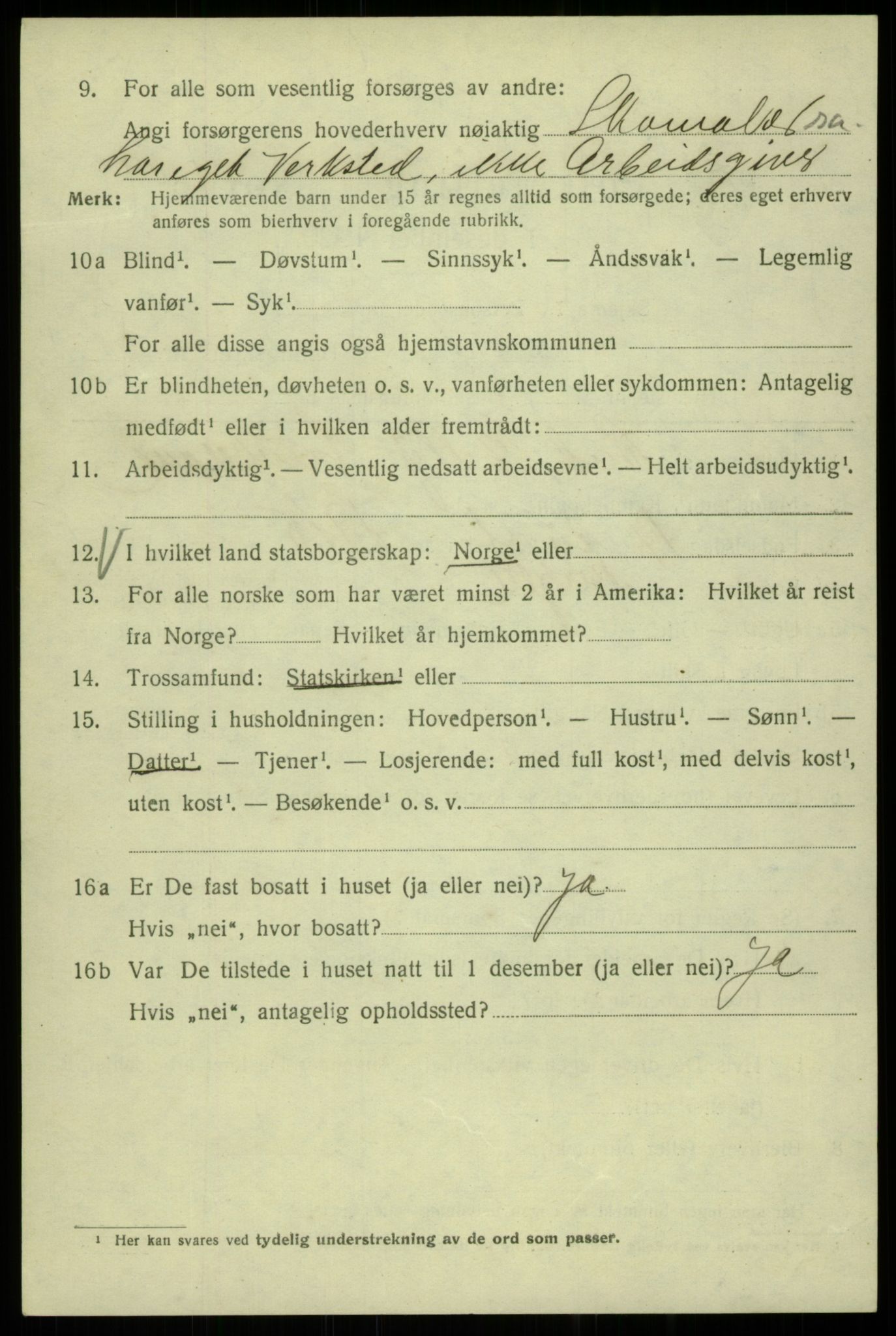 SAB, 1920 census for Bergen, 1920, p. 96283