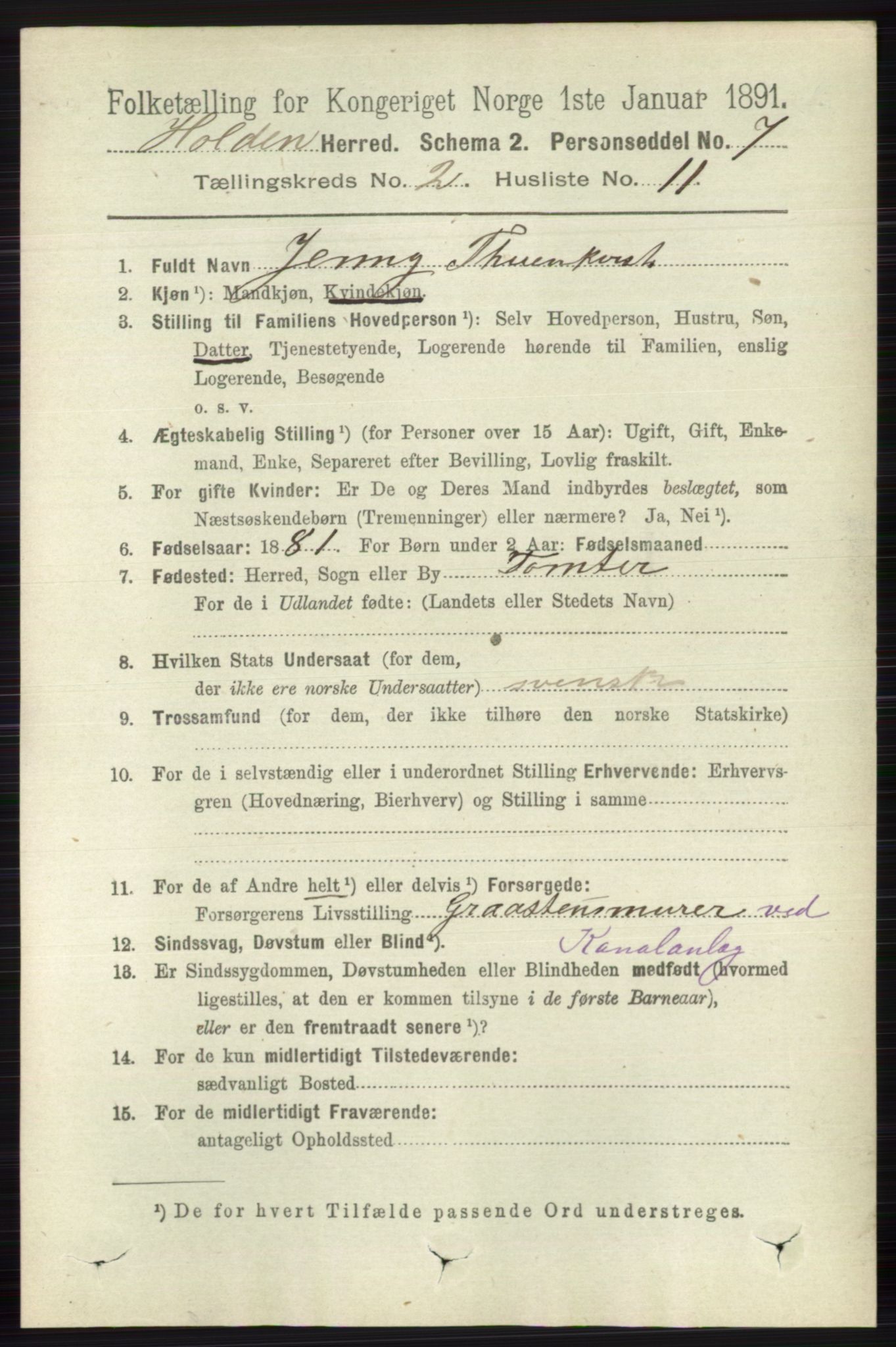 RA, 1891 census for 0819 Holla, 1891, p. 772