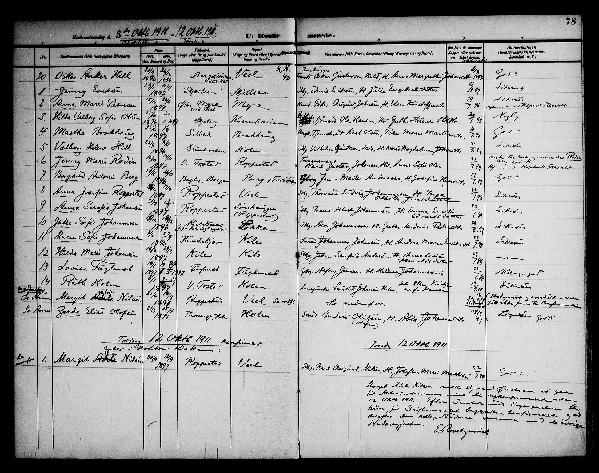 Borge prestekontor Kirkebøker, AV/SAO-A-10903/F/Fb/L0004: Parish register (official) no. II 4, 1902-1914, p. 78
