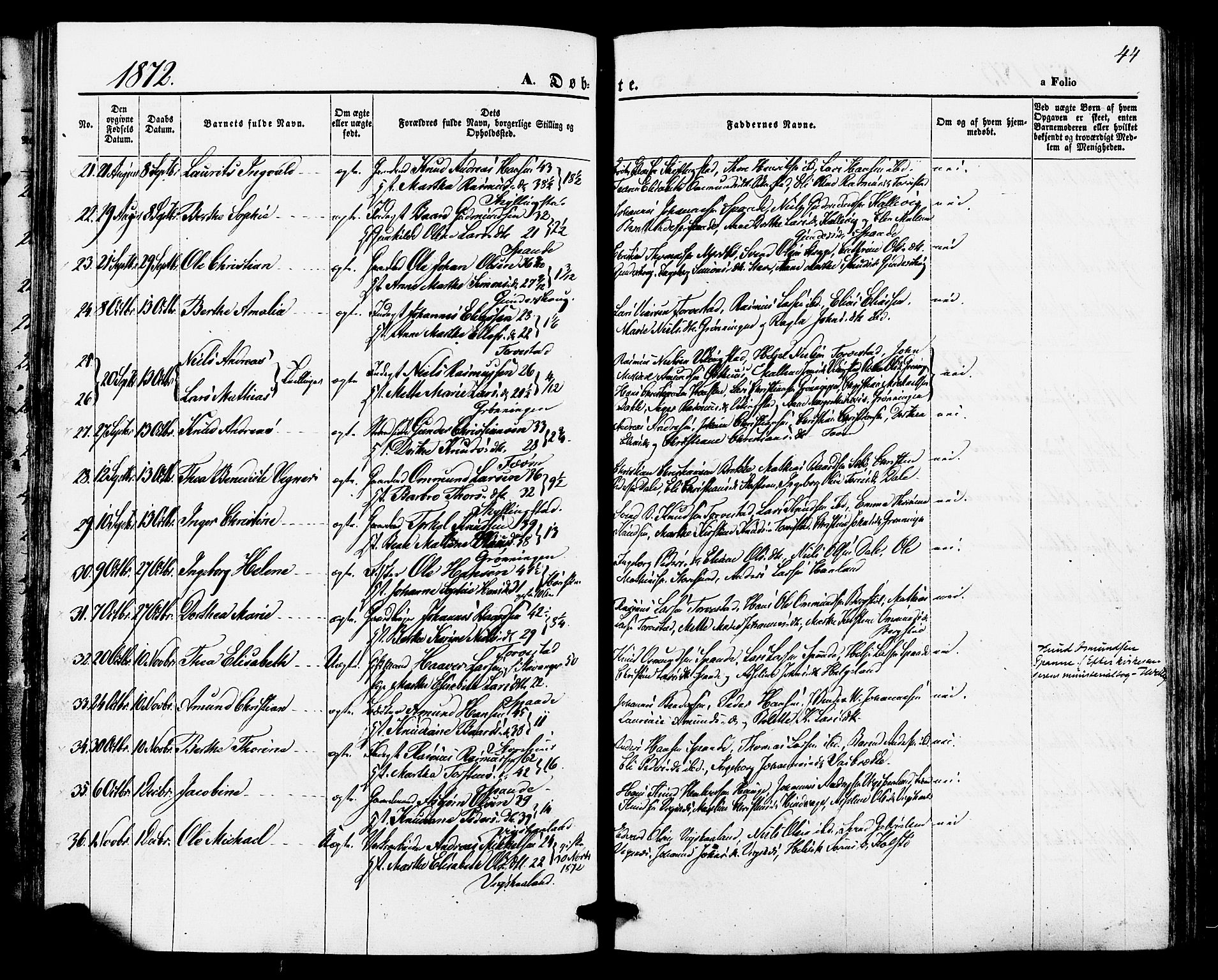 Torvastad sokneprestkontor, AV/SAST-A -101857/H/Ha/Haa/L0010: Parish register (official) no. A 10, 1857-1878, p. 44