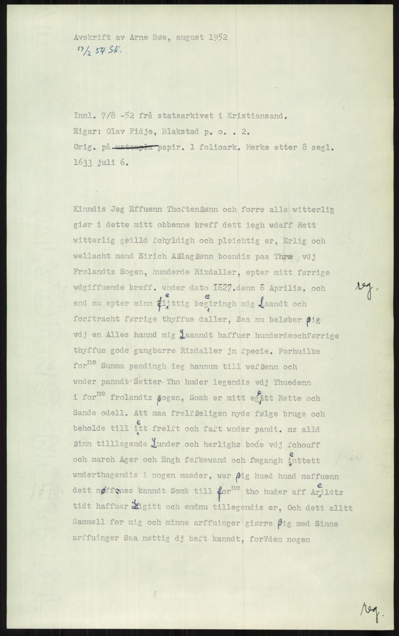 Samlinger til kildeutgivelse, Diplomavskriftsamlingen, AV/RA-EA-4053/H/Ha, p. 1861