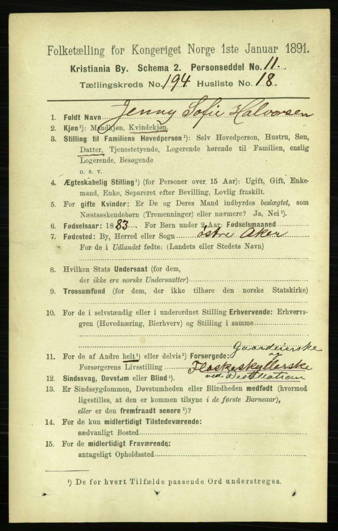 RA, 1891 census for 0301 Kristiania, 1891, p. 117178
