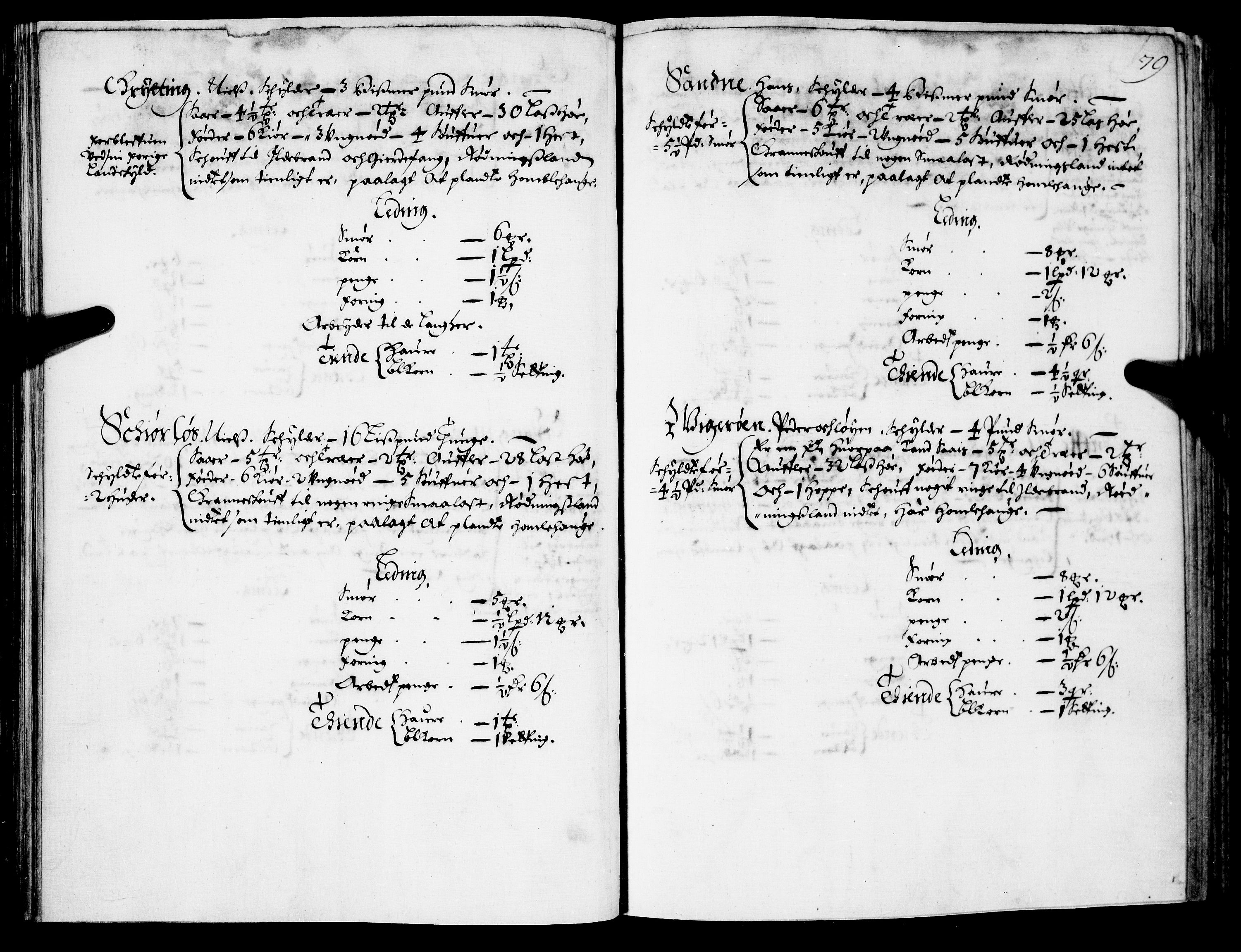 Rentekammeret inntil 1814, Realistisk ordnet avdeling, AV/RA-EA-4070/N/Nb/Nba/L0021: Brunla len, 1667, p. 78b-79a