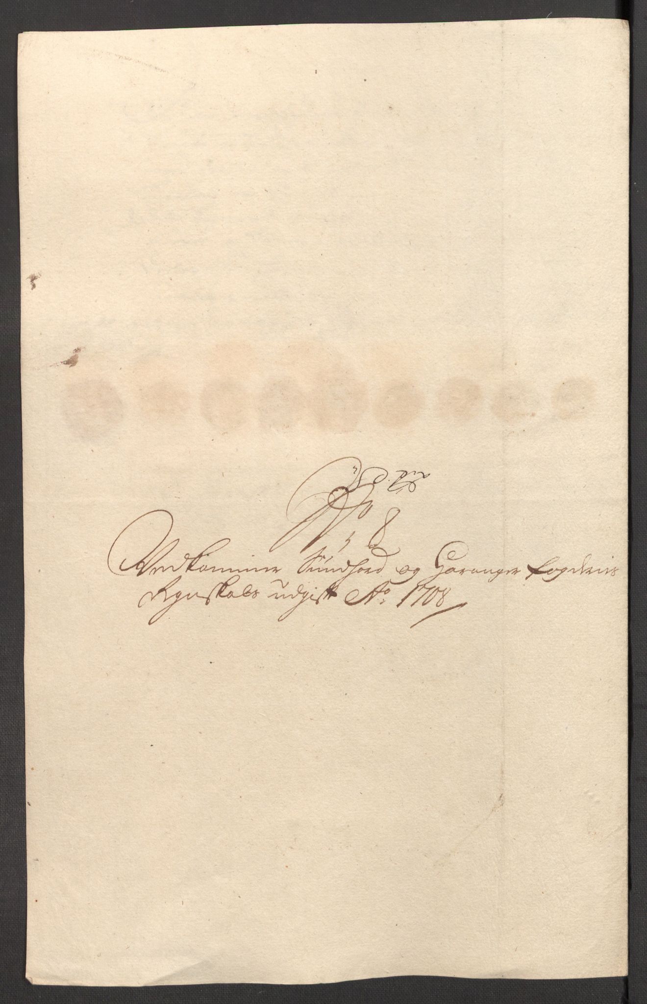 Rentekammeret inntil 1814, Reviderte regnskaper, Fogderegnskap, AV/RA-EA-4092/R48/L2985: Fogderegnskap Sunnhordland og Hardanger, 1708, p. 256