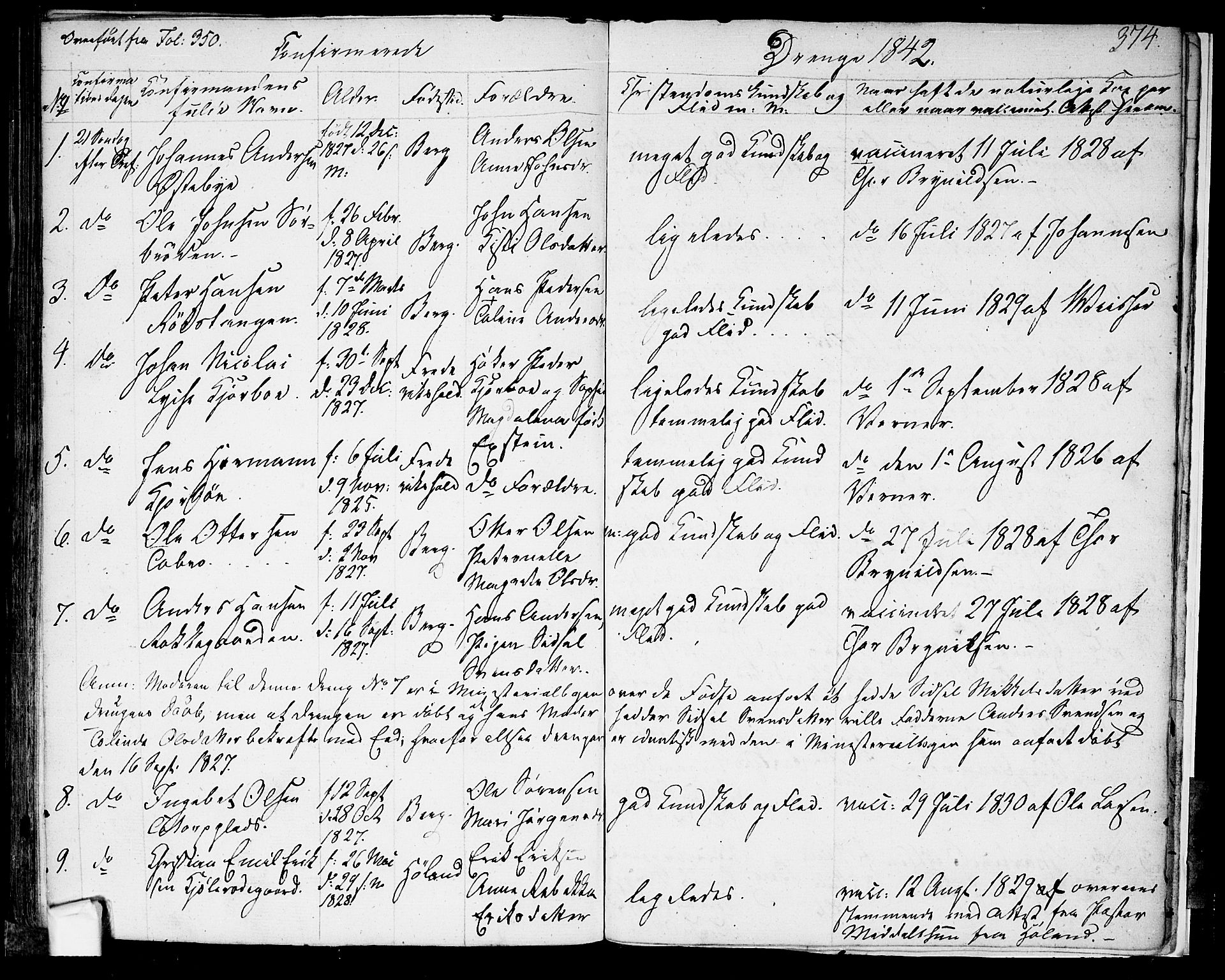 Berg prestekontor Kirkebøker, AV/SAO-A-10902/F/Fa/L0003: Parish register (official) no. I 3, 1832-1842, p. 374