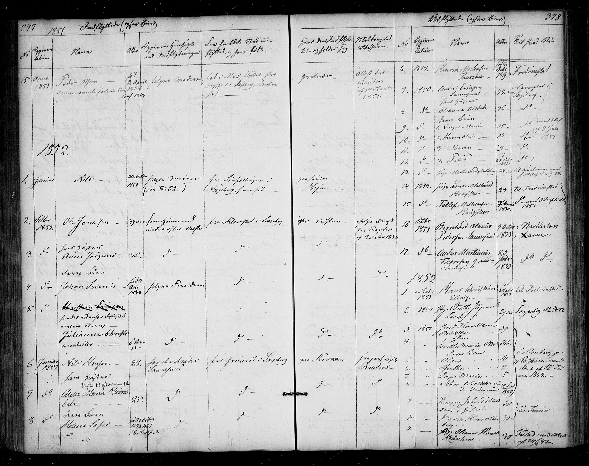 Borge prestekontor Kirkebøker, AV/SAO-A-10903/F/Fa/L0005: Parish register (official) no. I 5, 1848-1860, p. 377-378