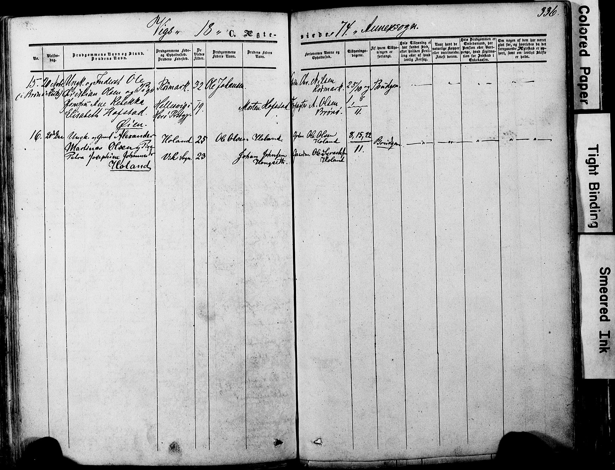 Ministerialprotokoller, klokkerbøker og fødselsregistre - Nordland, AV/SAT-A-1459/812/L0176: Parish register (official) no. 812A05, 1834-1874, p. 336