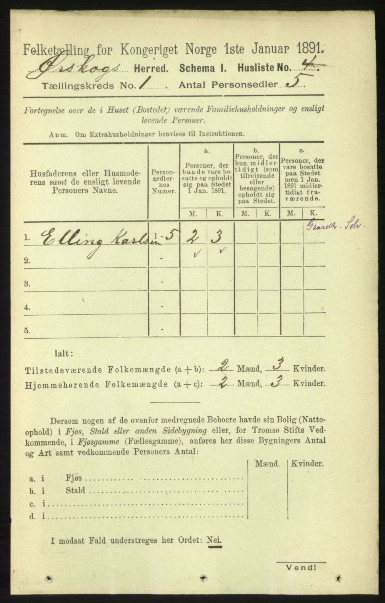 RA, 1891 census for 1527 Ørskog, 1891, p. 19