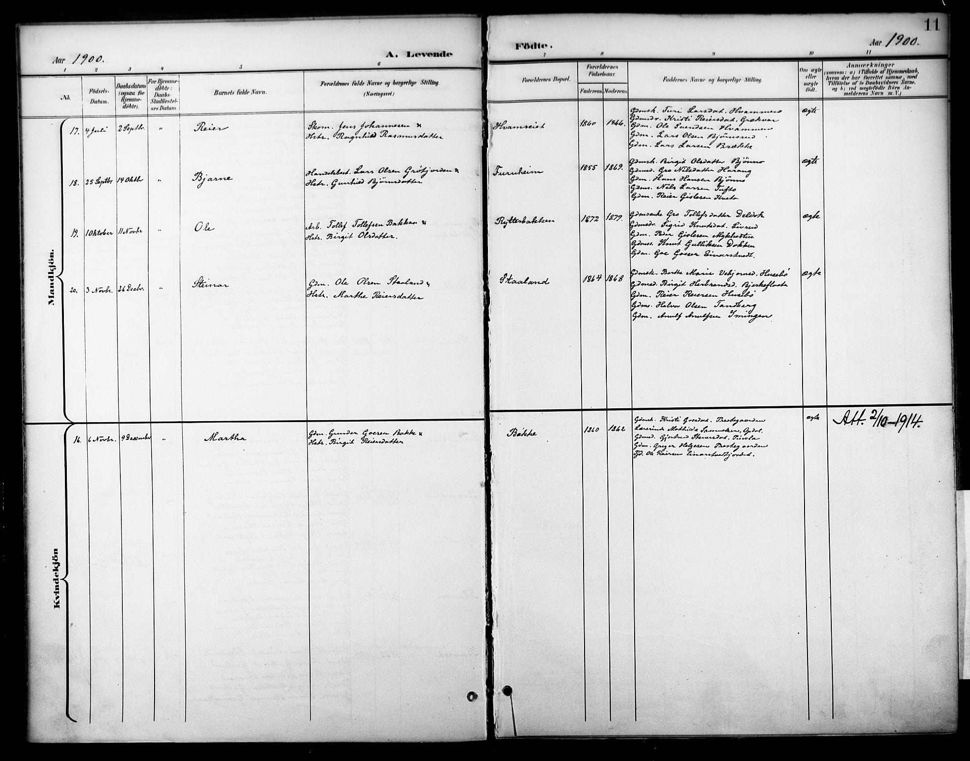 Nore kirkebøker, AV/SAKO-A-238/F/Fc/L0005: Parish register (official) no. III 5, 1898-1922, p. 11