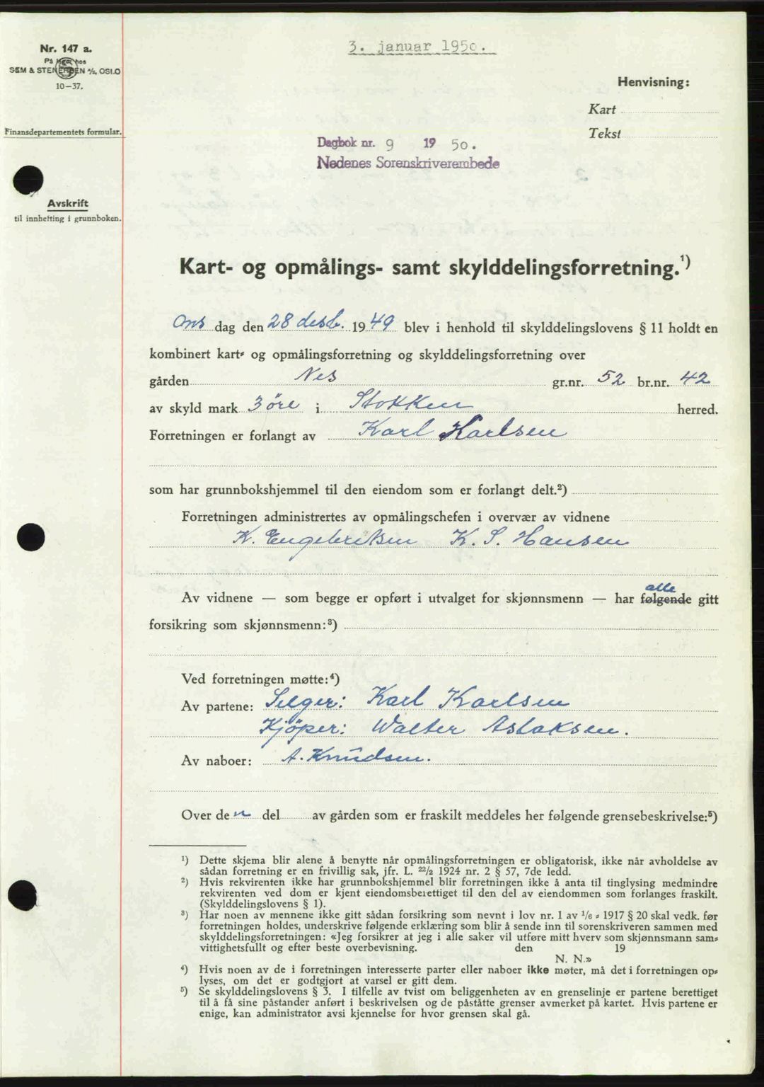 Nedenes sorenskriveri, AV/SAK-1221-0006/G/Gb/Gba/L0062: Mortgage book no. A14, 1949-1950, Diary no: : 9/1950