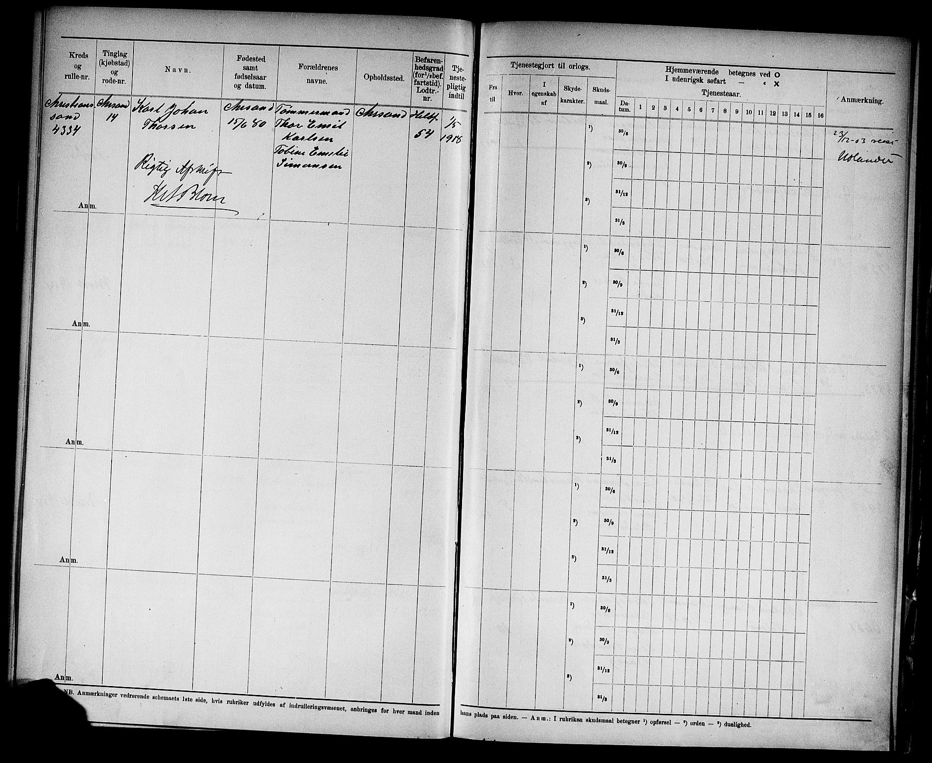 Kristiansand mønstringskrets, SAK/2031-0015/F/Fd/L0004: Rulle sjøvernepliktige, C-4, 1902, p. 38